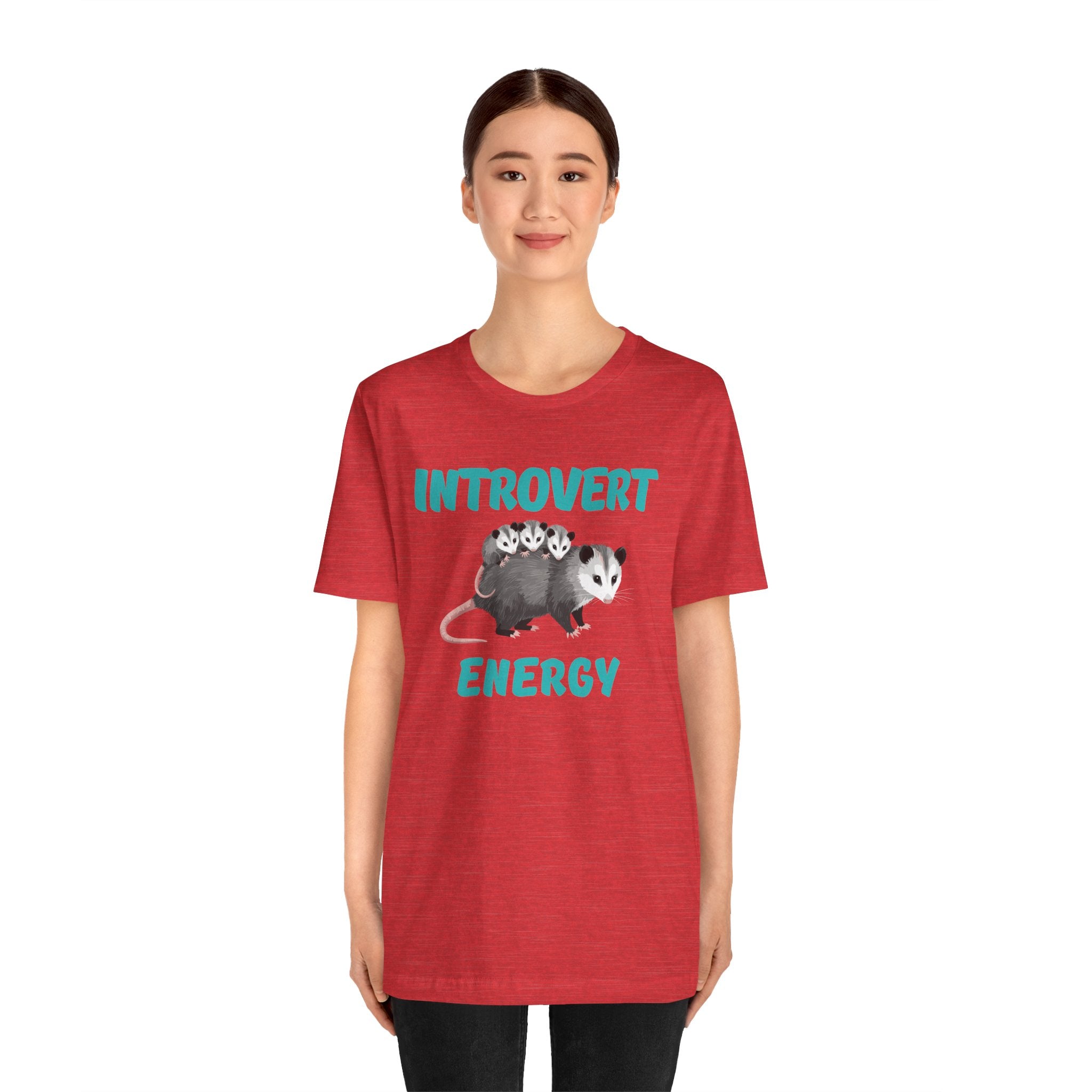 Introvert Energy T-Shirt — Cute Opossum Graphic Tee from Screaming Possum