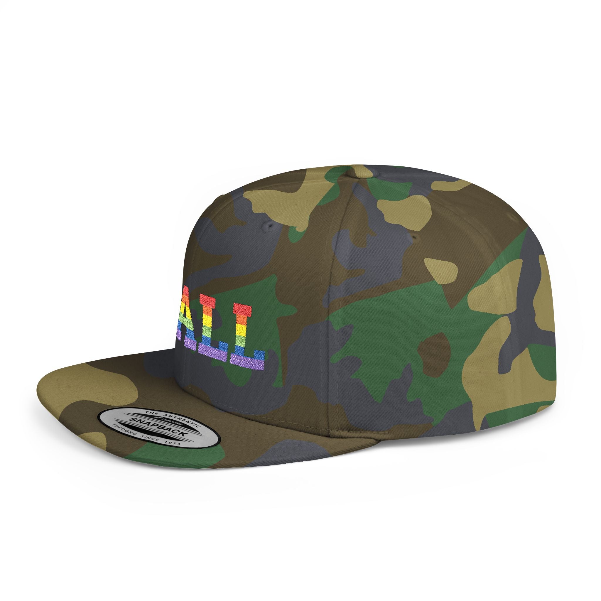 Rainbow "Y'ALL" Pride Flat Bill Snapback Hat