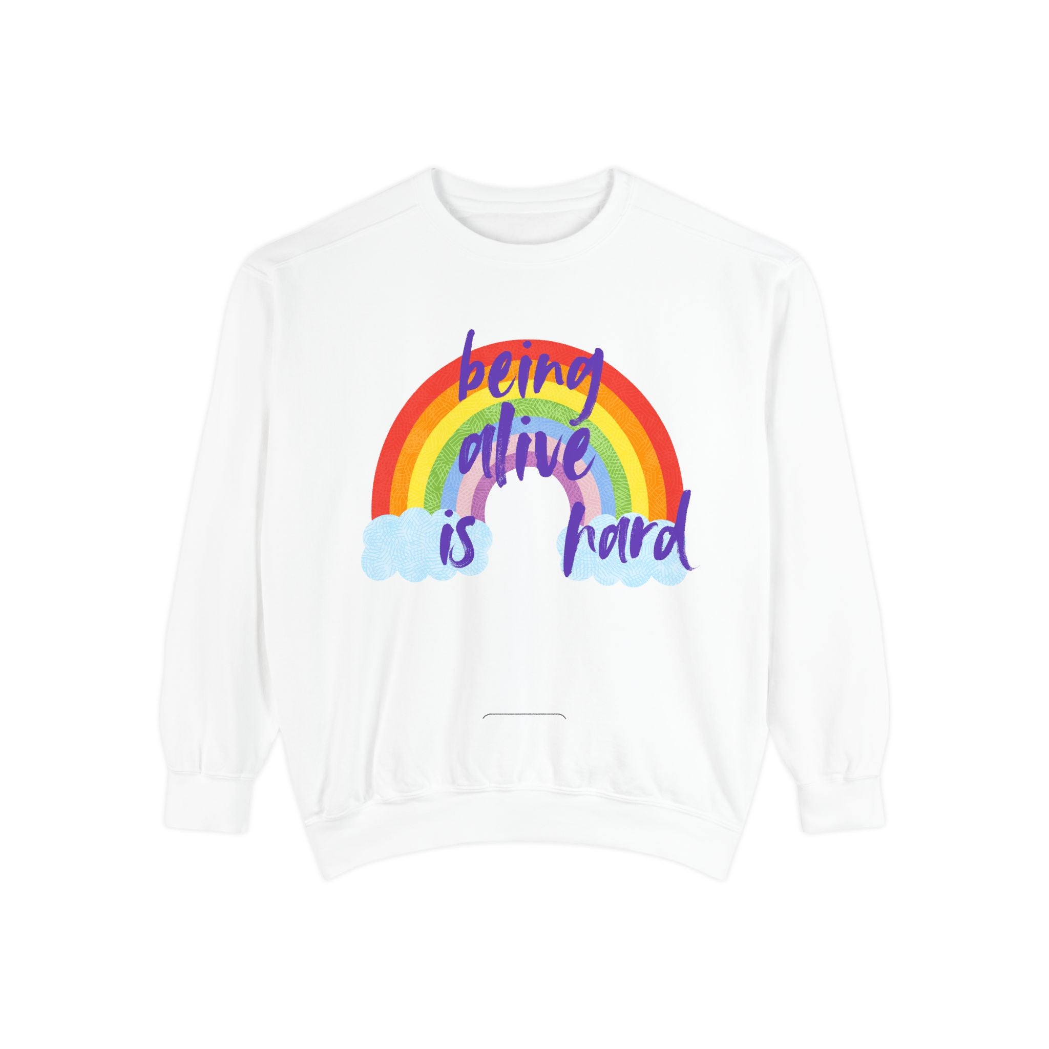 Rainbow 'Being alive is hard' Unisex T-shirt, Quote Tee, Graphic Shirt, Colorful Top, LGBTQ Pride Apparel