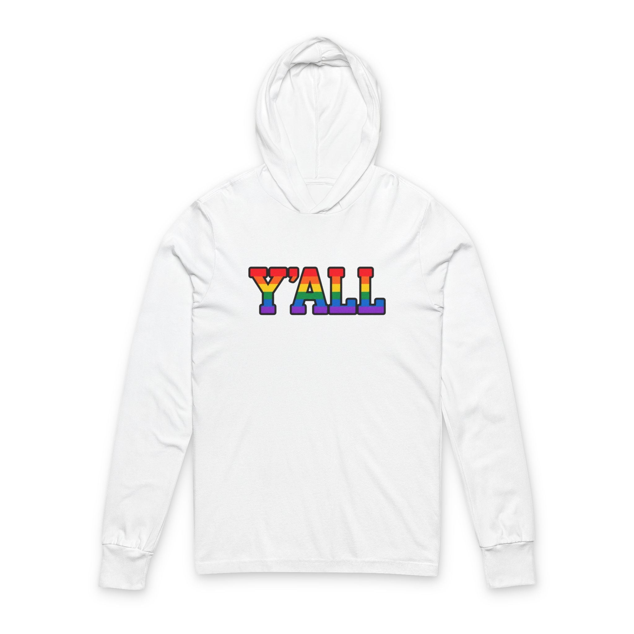 Y'ALL Rainbow Bella + Canvas Hoodie Tee Long Sleeve