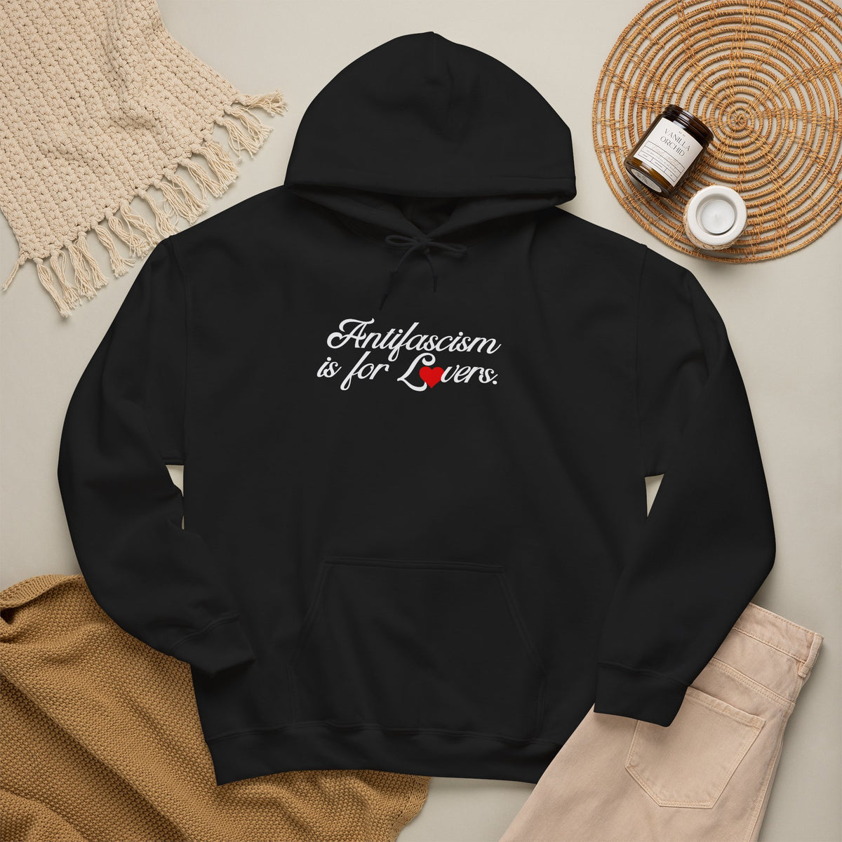 Antifascism is For Lovers Graphic Gildan HoodedSweatshirt