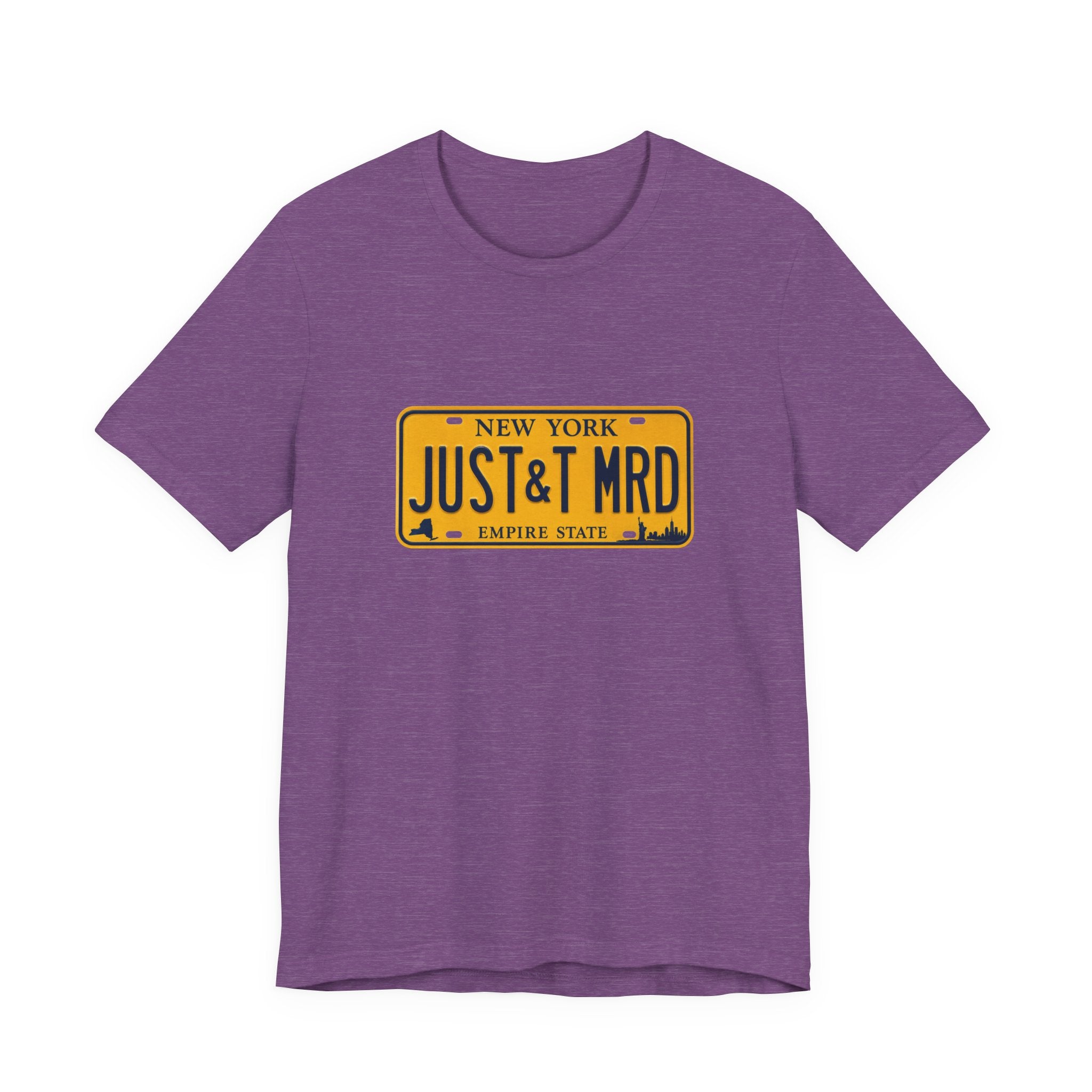 New York 'JUST&T MRD' License Plate T-Shirt — Vintage Empire State Graphic Tee