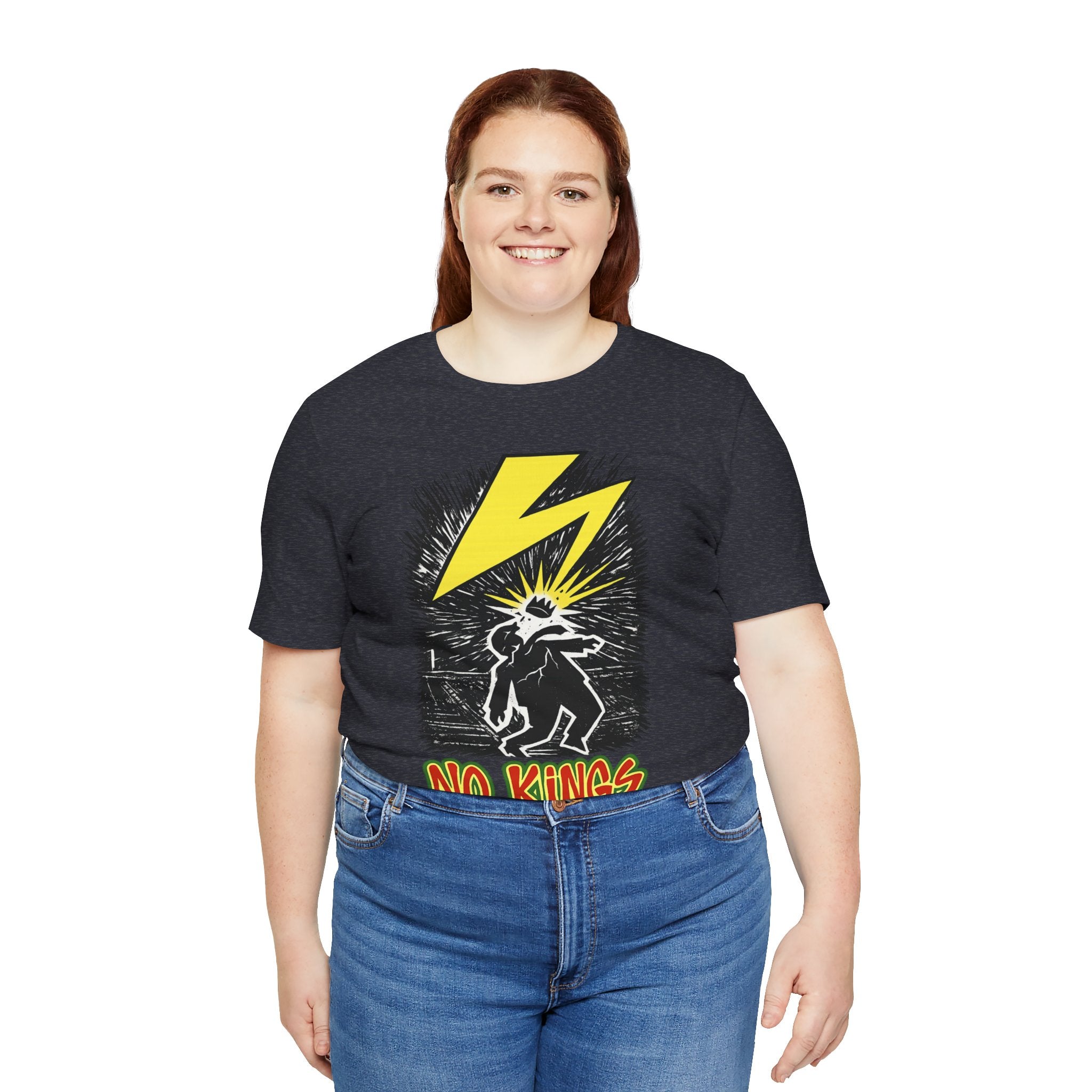No Kings Lightning Bolt Bella + Canvas T-Shirt