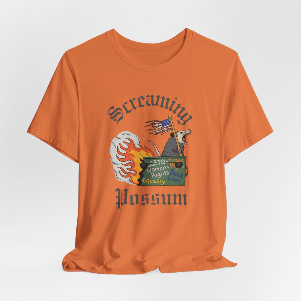 DEI Ride or Die - Screaming Possum Dumpster Fire Ride T-Shirt
