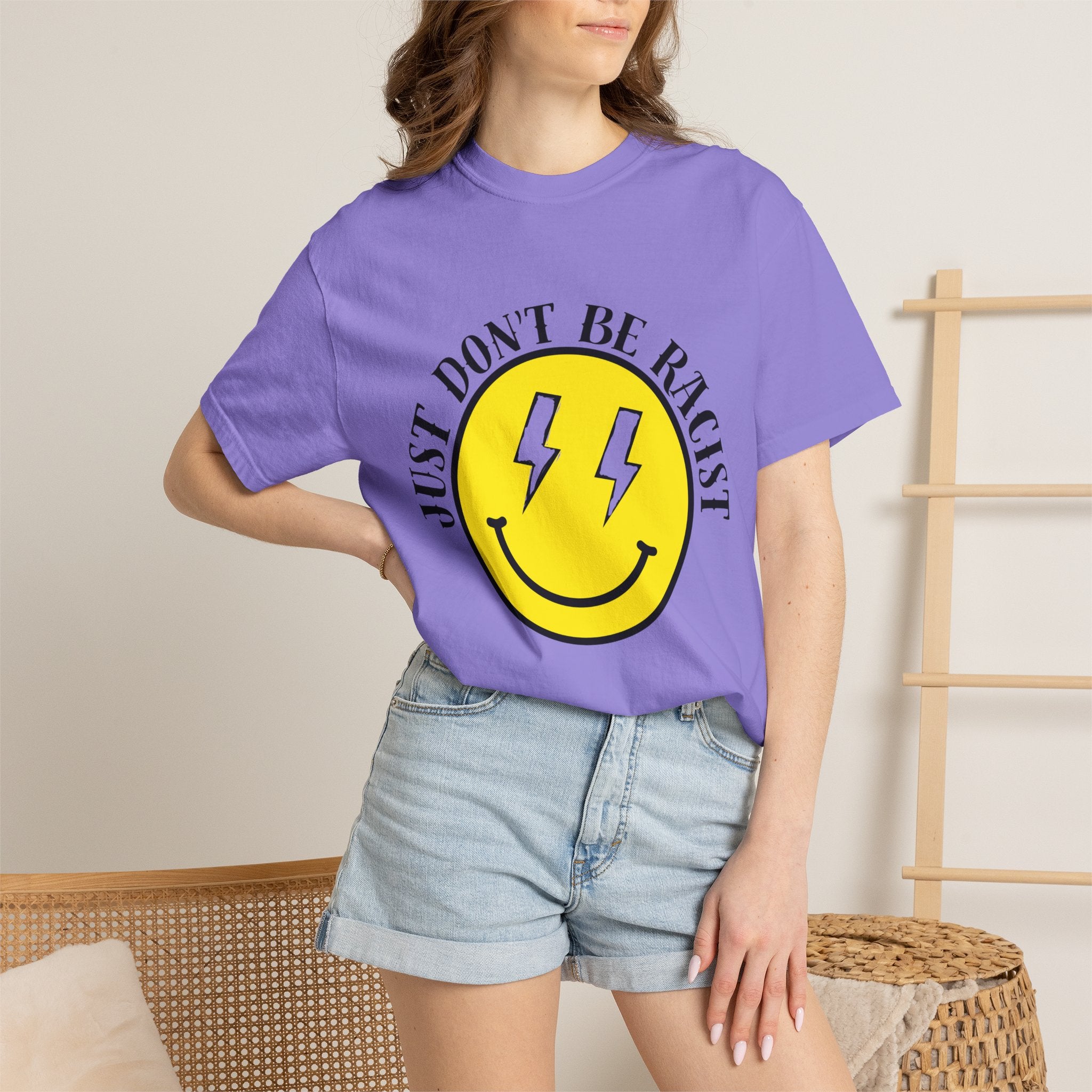Just Don't Be Racist Smiley Comfort Colors T-Shirt
