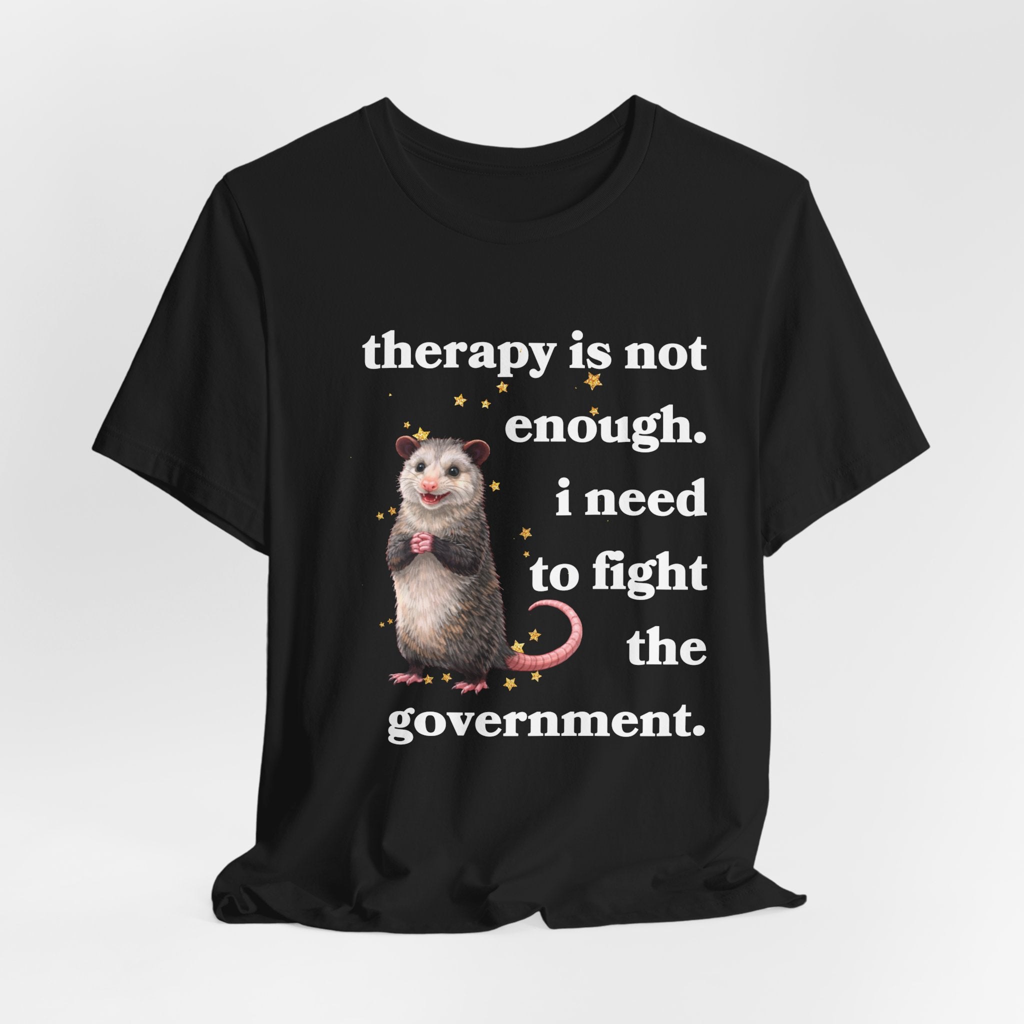 therapy is not enough. i need to fight the government Bella + Canvas T-shirt