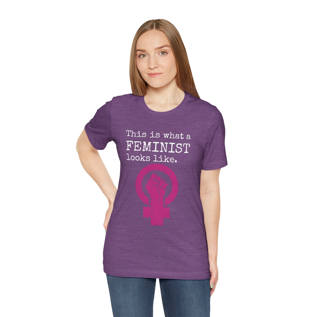Feminist T‑Shirt — “This Is What a FEMINIST Looks Like” Pink Symbol Tee