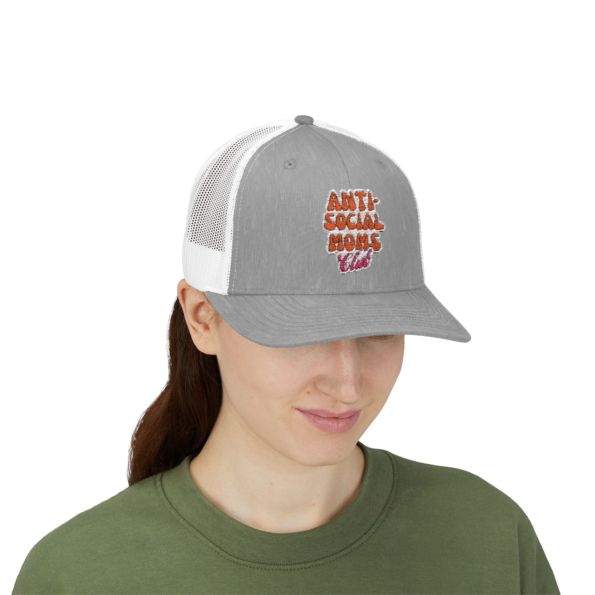 Anti-Social Mom's Club Embroidered Snapback Trucker Cap