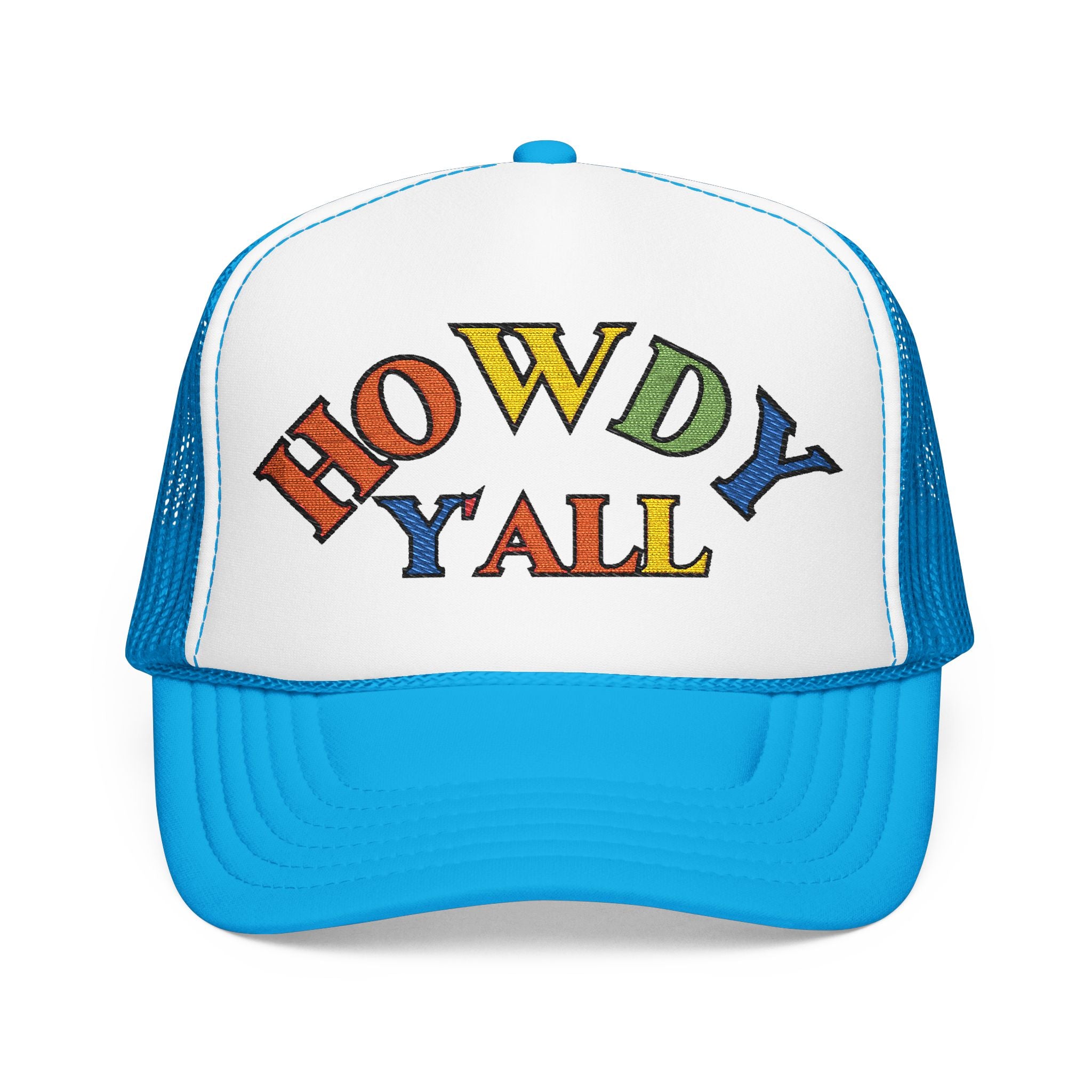Howdy Y'all Rainbow Trucker Hat, Embroidery, Southern Manners, Y'all Means All, Pride Cap, LGBTQ Gift, Pride Parade Hat