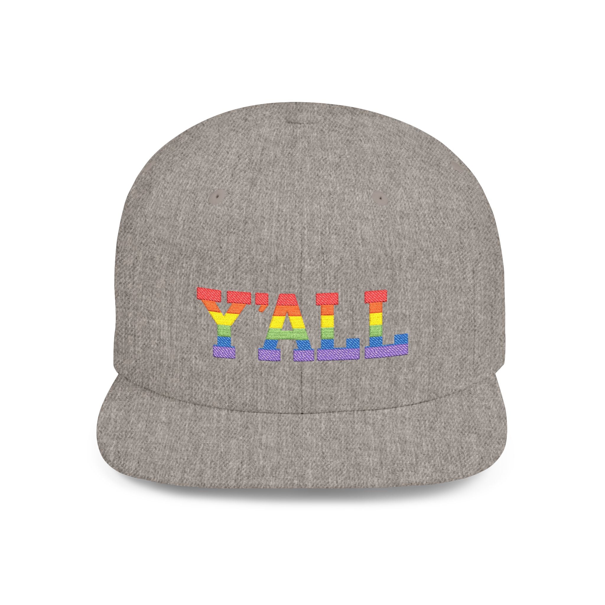 Rainbow "Y'ALL" Pride Flat Bill Snapback Hat