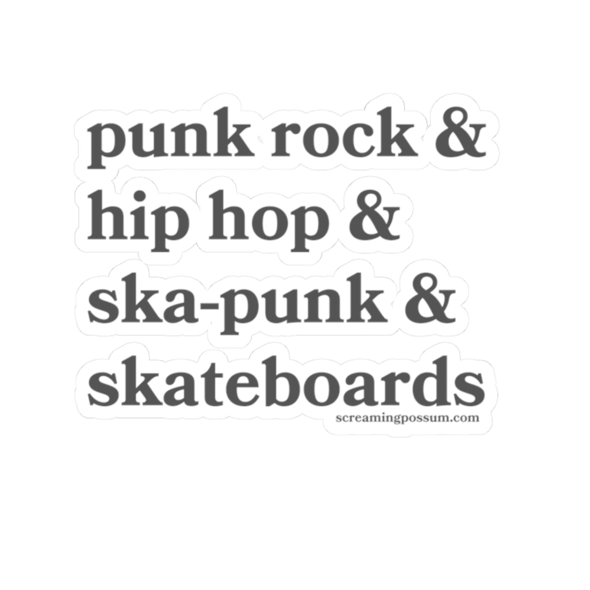 Punk Rock & Hip Hop & Ska-Punk & Skateboards Vintl Sticker