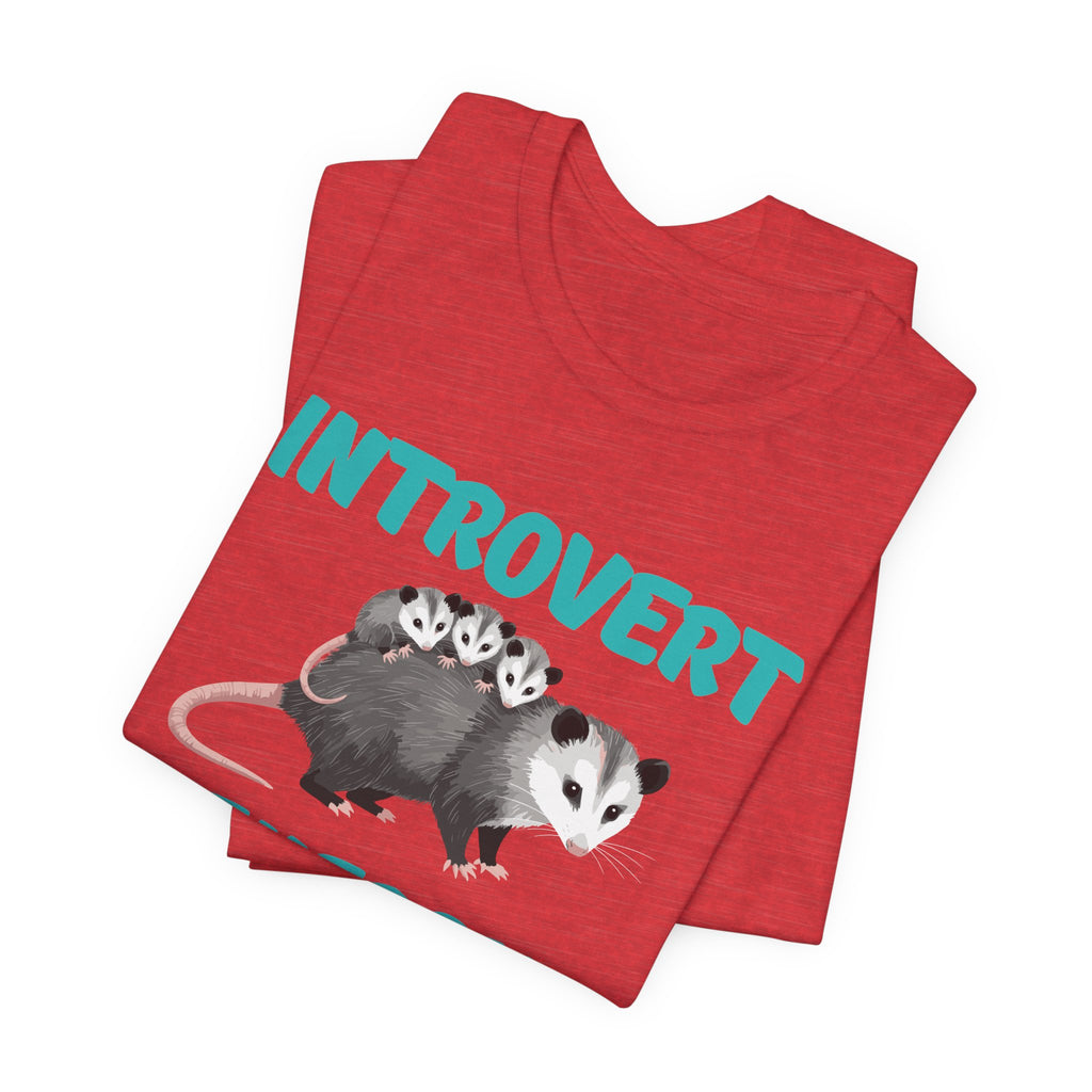 Introvert Energy T-Shirt — Cute Opossum Graphic Tee from Screaming Possum