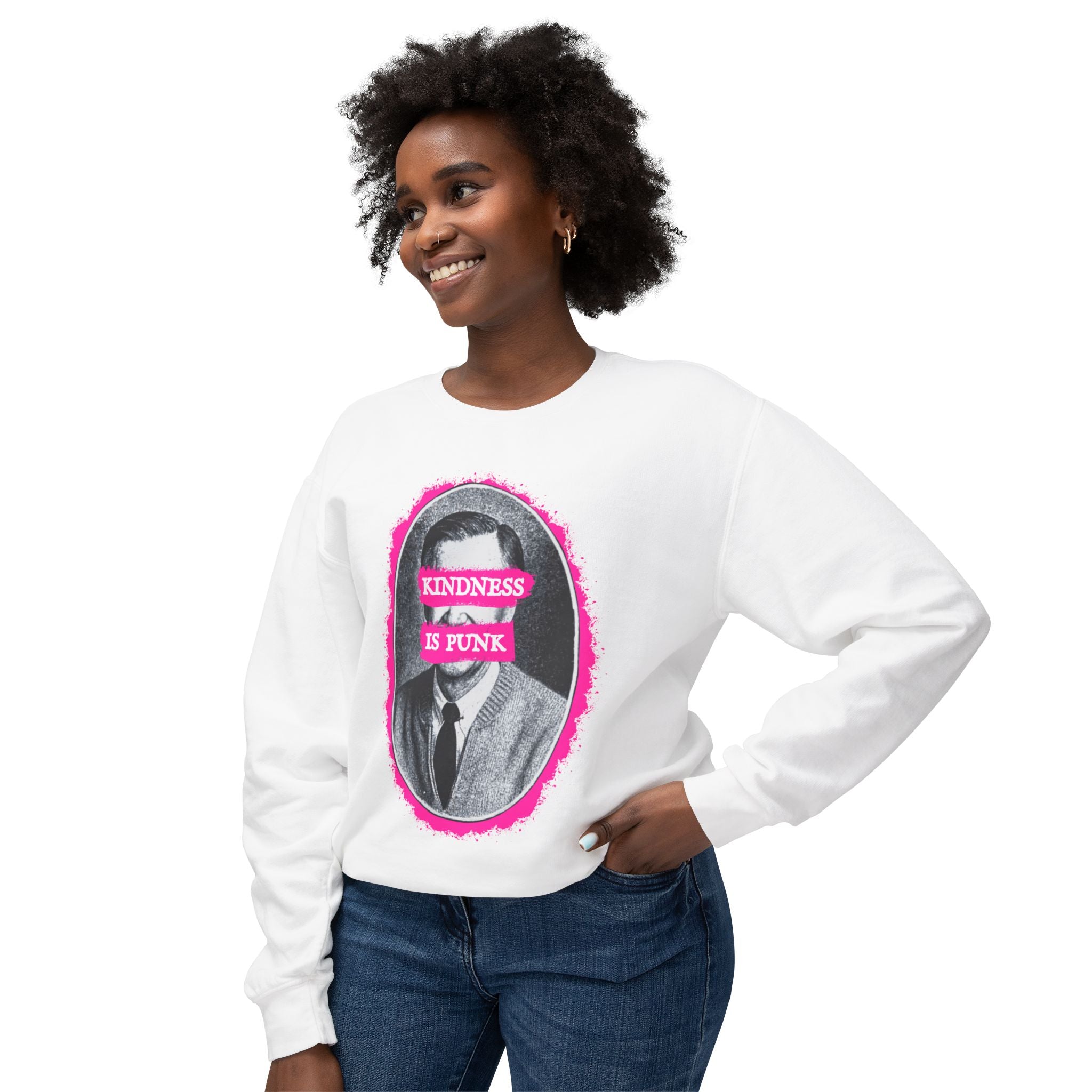 Mr Roger's "Kindness Is Punk" Comfort Colors Crewneck Sweatshirt — Lightweight