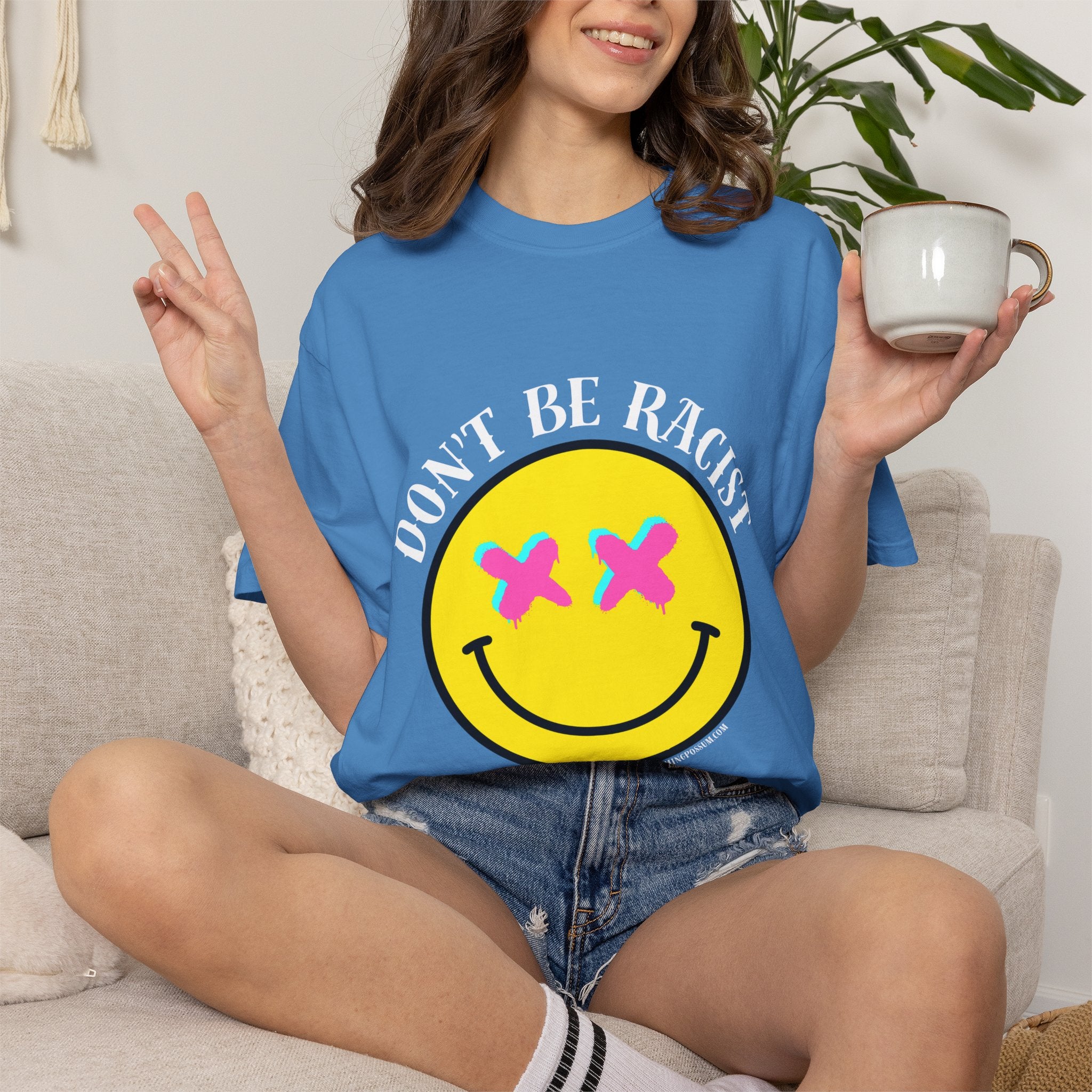 Don't Be Racist Mr. Smiley Comfort Colors T-Shirt