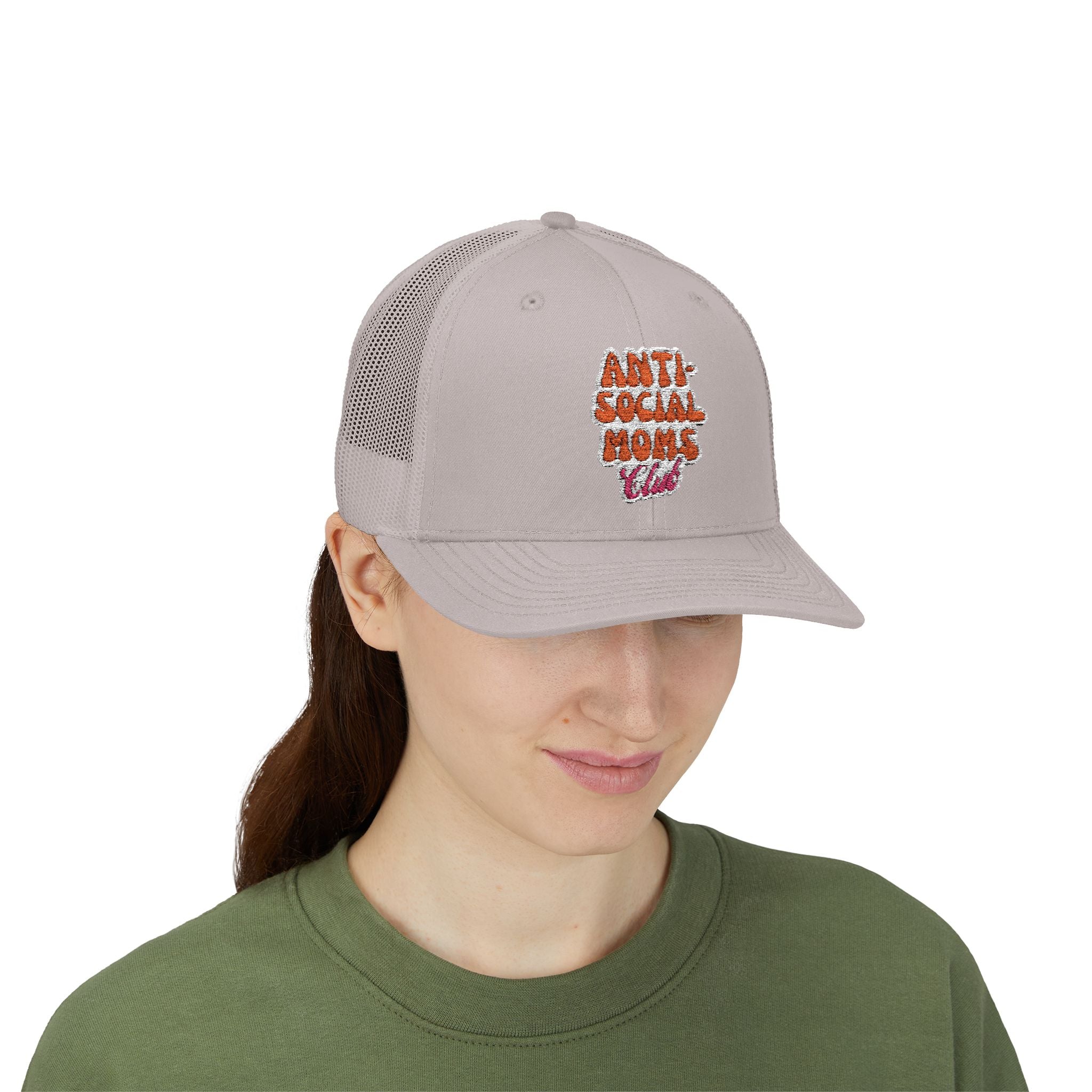Anti-Social Mom's Club Embroidered Snapback Trucker Cap