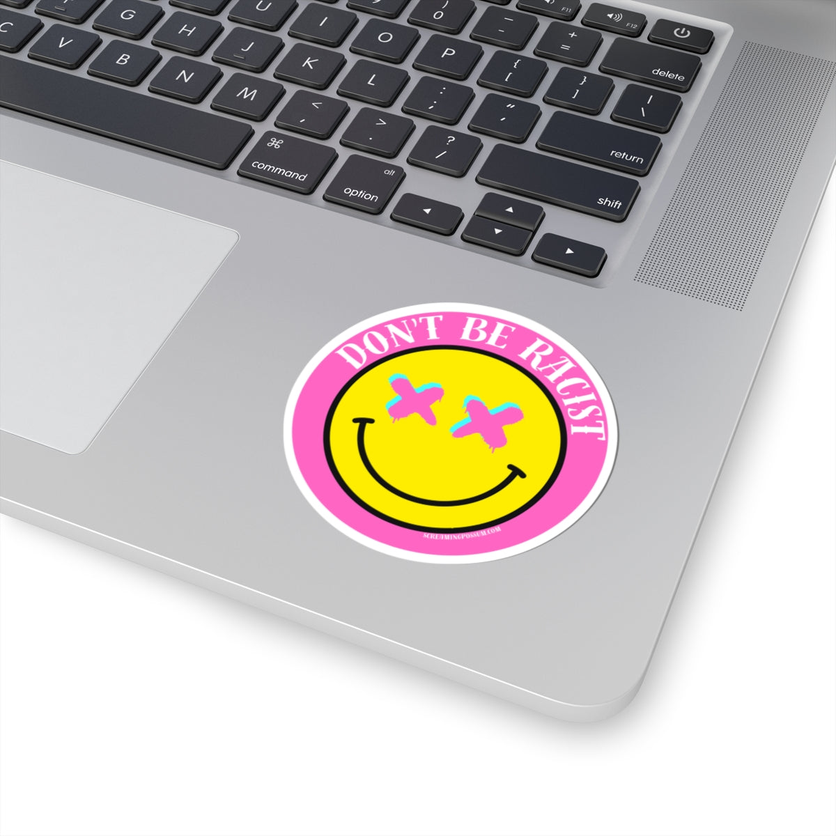 Don't Be Racist Smiley Sticker — Anti-Racism Kiss-Cut Vinyl Decal