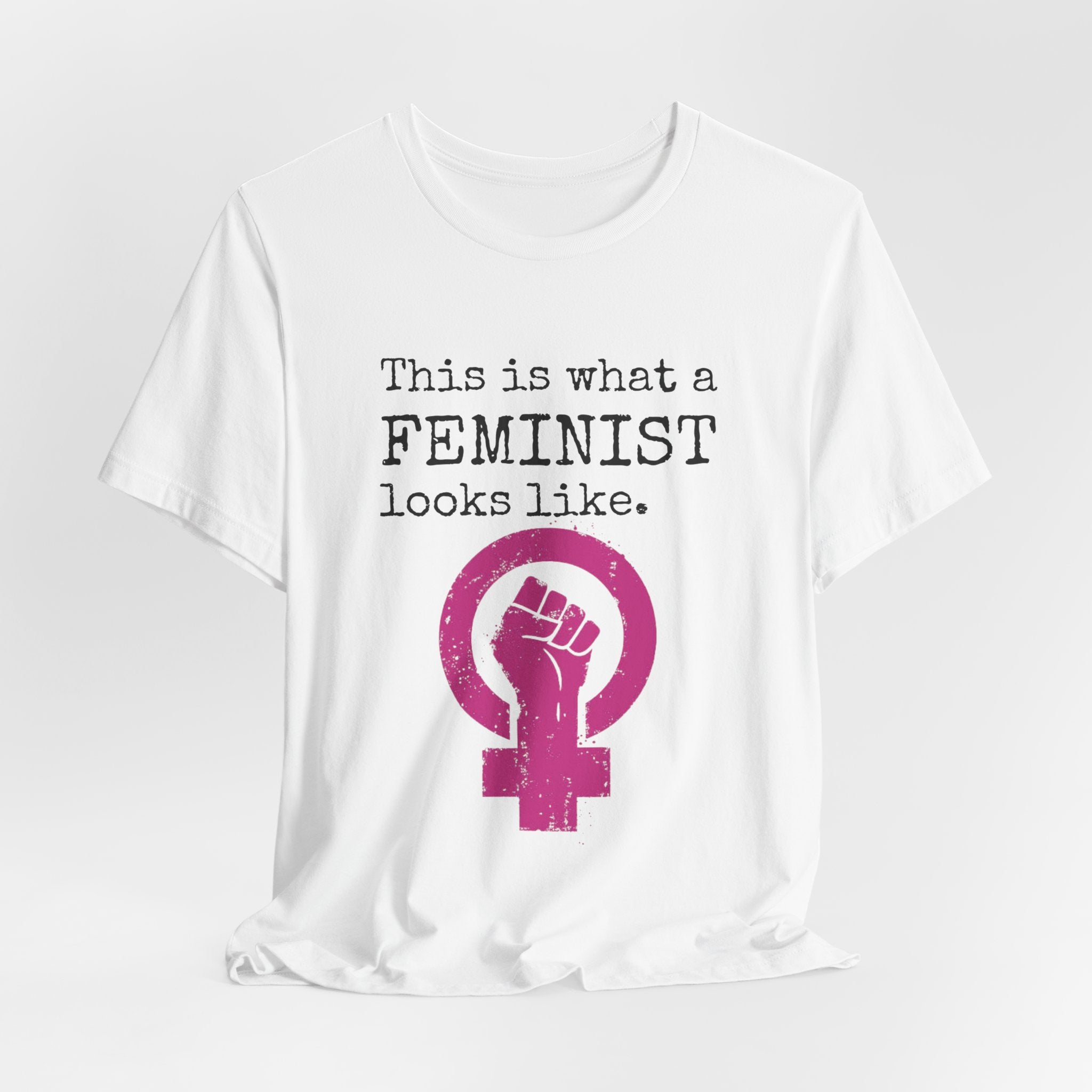 Feminist T‑Shirt — “This Is What a FEMINIST Looks Like” Pink Symbol Tee