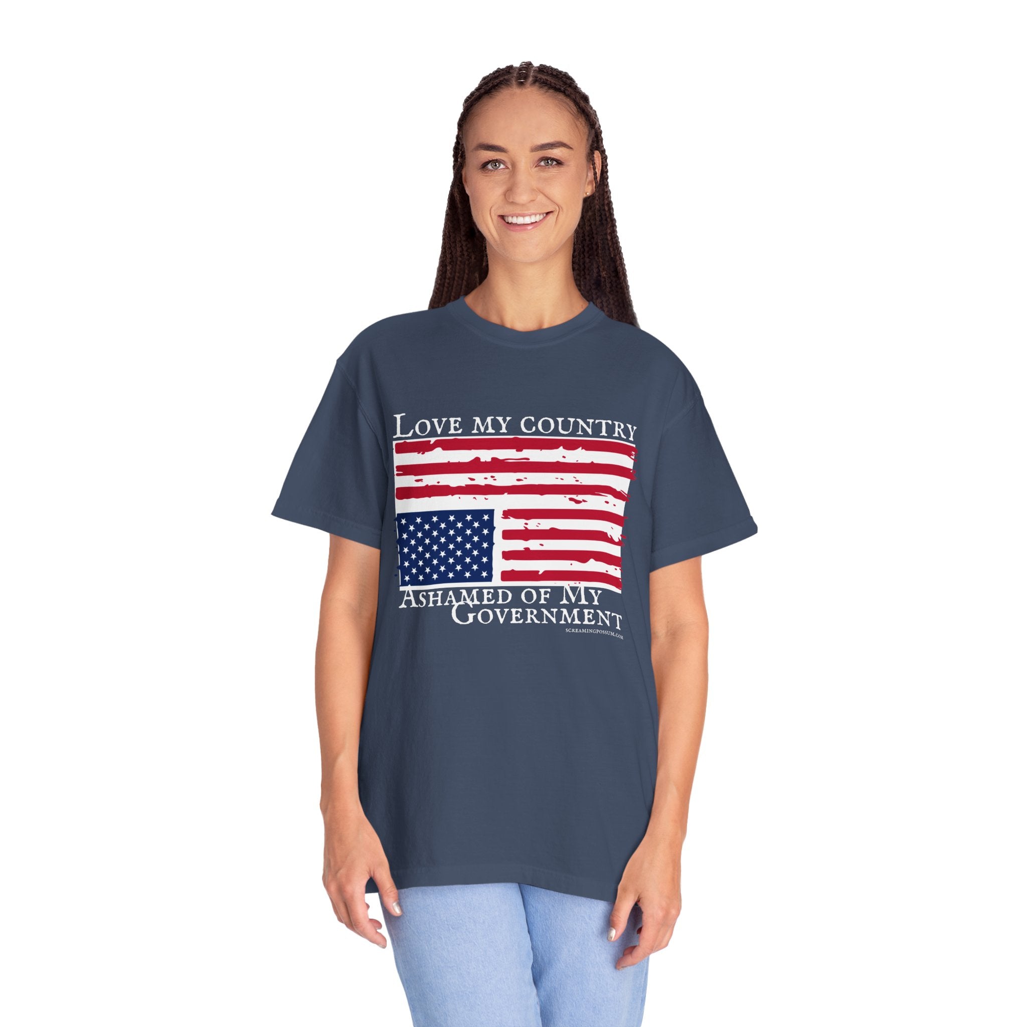 Love My Country, Ashamed of My Government Comfort Colors T-Shirt
