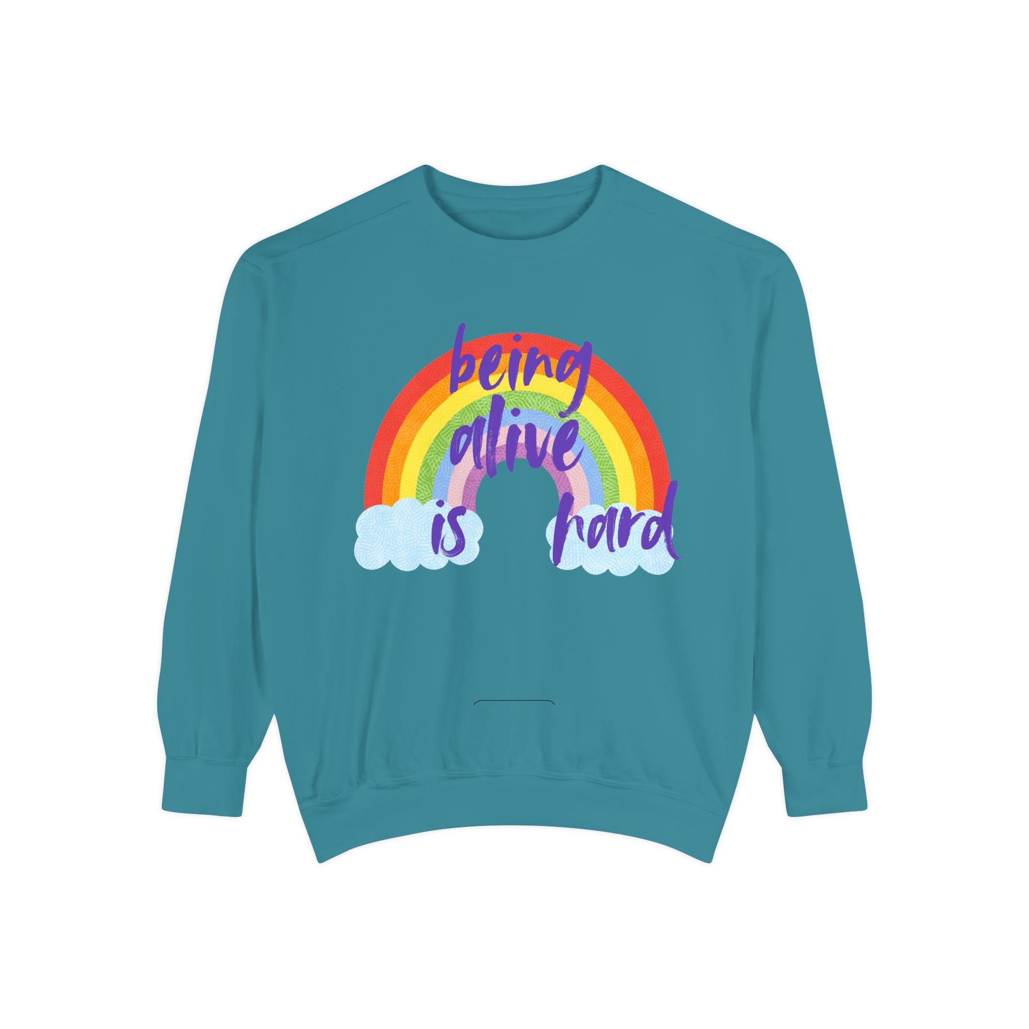 Rainbow 'Being alive is hard' Unisex T-shirt, Quote Tee, Graphic Shirt, Colorful Top, LGBTQ Pride Apparel
