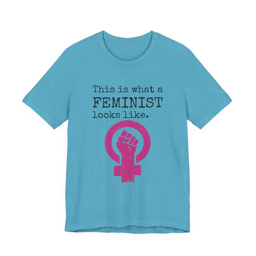 Feminist T‑Shirt — “This Is What a FEMINIST Looks Like” Pink Symbol Tee