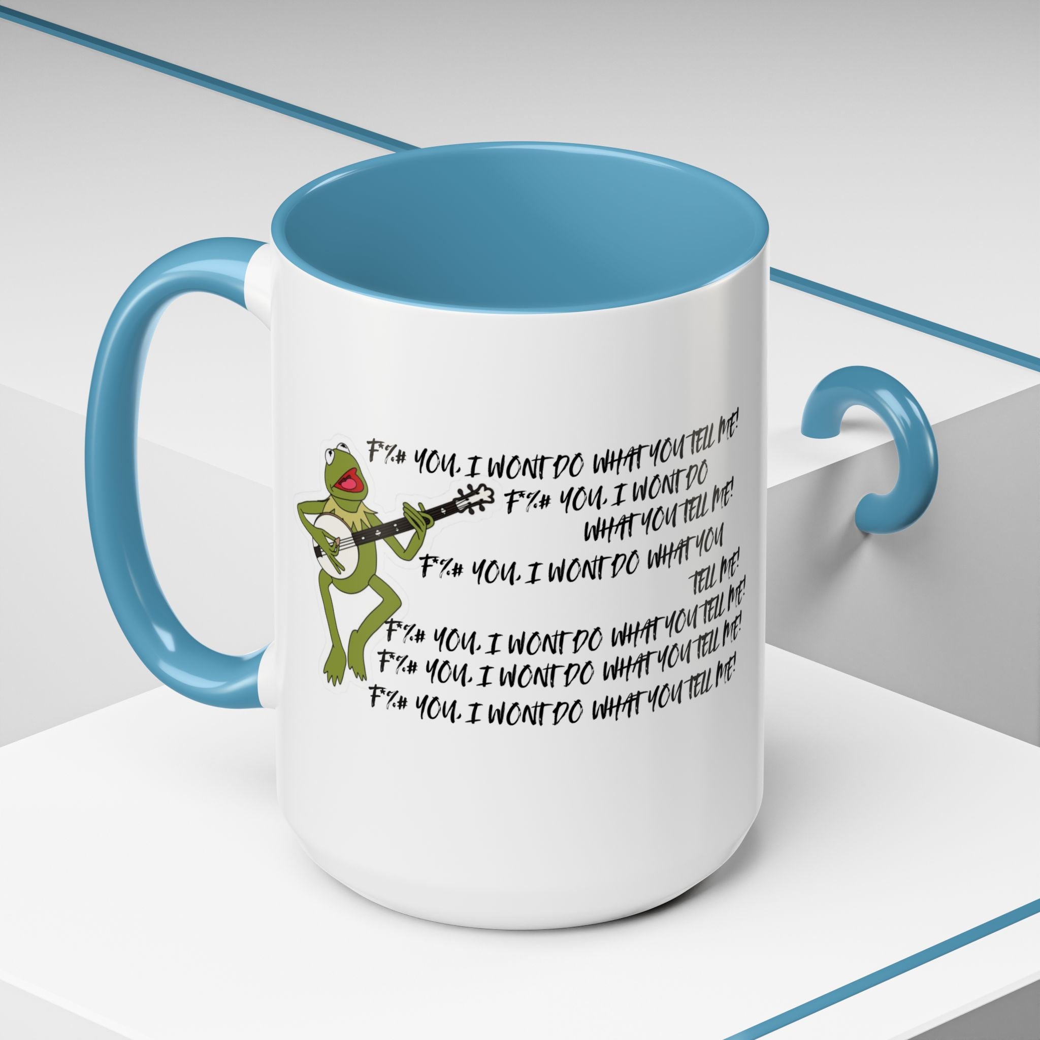 Kermit Sings RATM Killing In The Name Coffee Mug - Perfect for Music Lovers, Unique Gift, Coffee Lover,