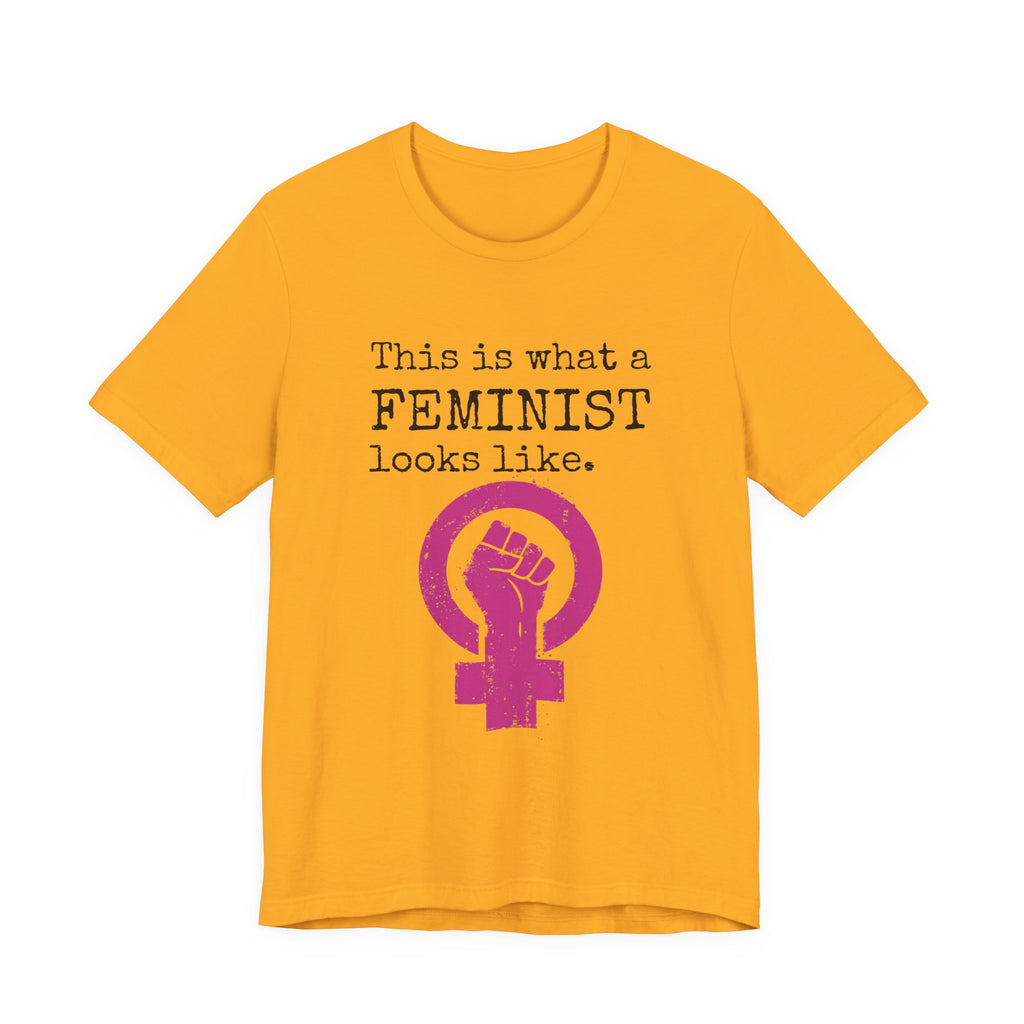 Feminist T‑Shirt — “This Is What a FEMINIST Looks Like” Pink Symbol Tee