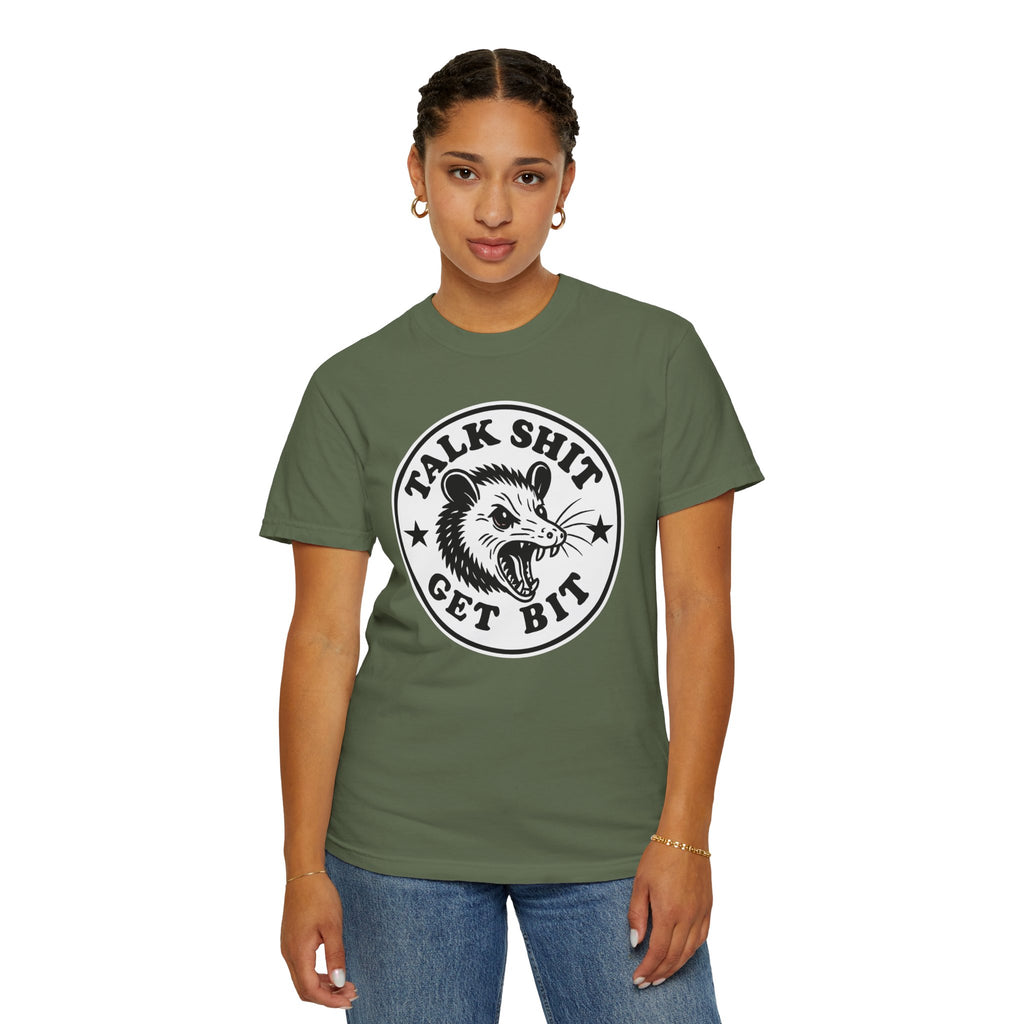 Talk Shit Get Bit Screaming Possum Comfort Colors T-Shirt