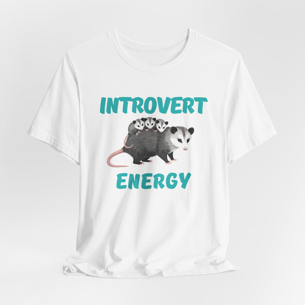 Introvert Energy T-Shirt — Cute Opossum Graphic Tee from Screaming Possum