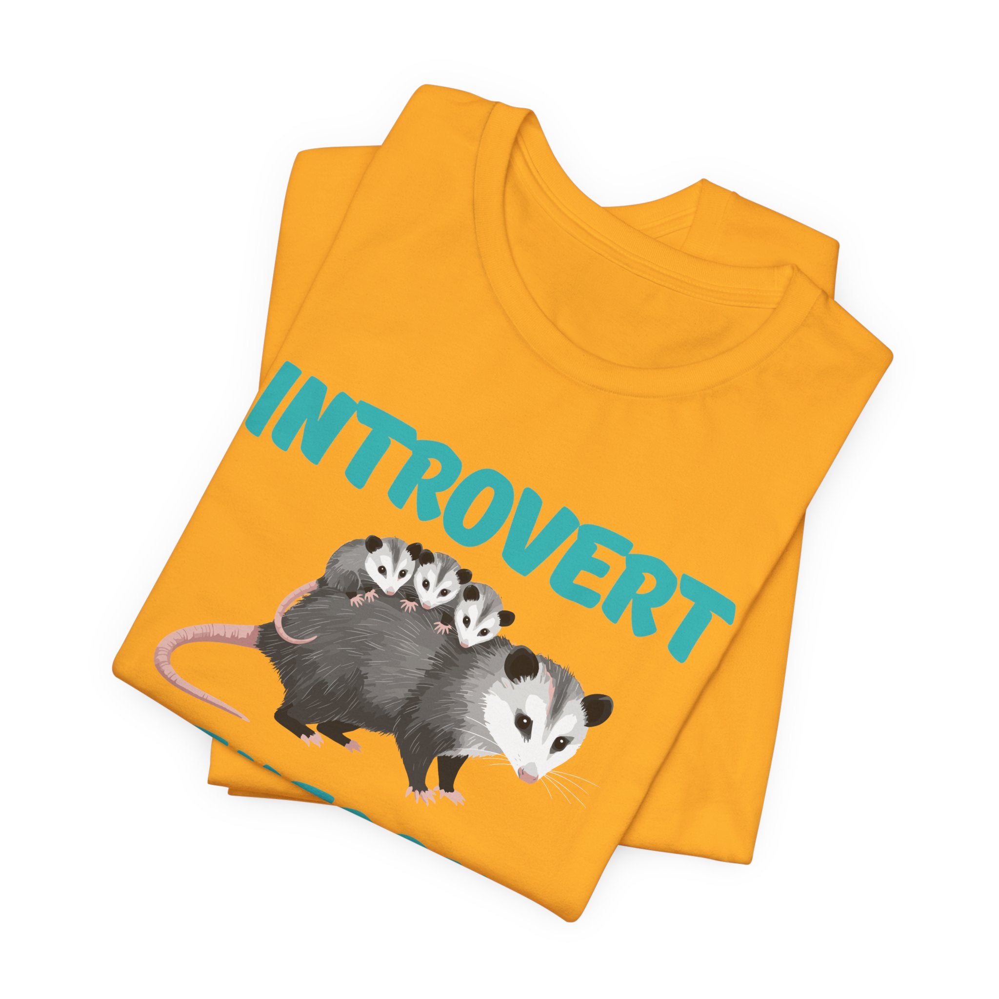 Introvert Energy T-Shirt — Cute Opossum Graphic Tee from Screaming Possum