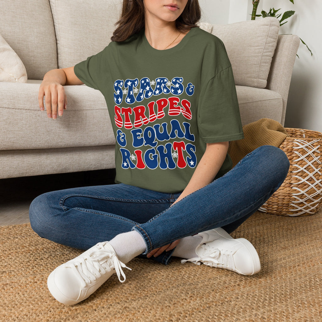 Stars & Stripes & Equal Rights Patriotic Gildan T‐Shirt