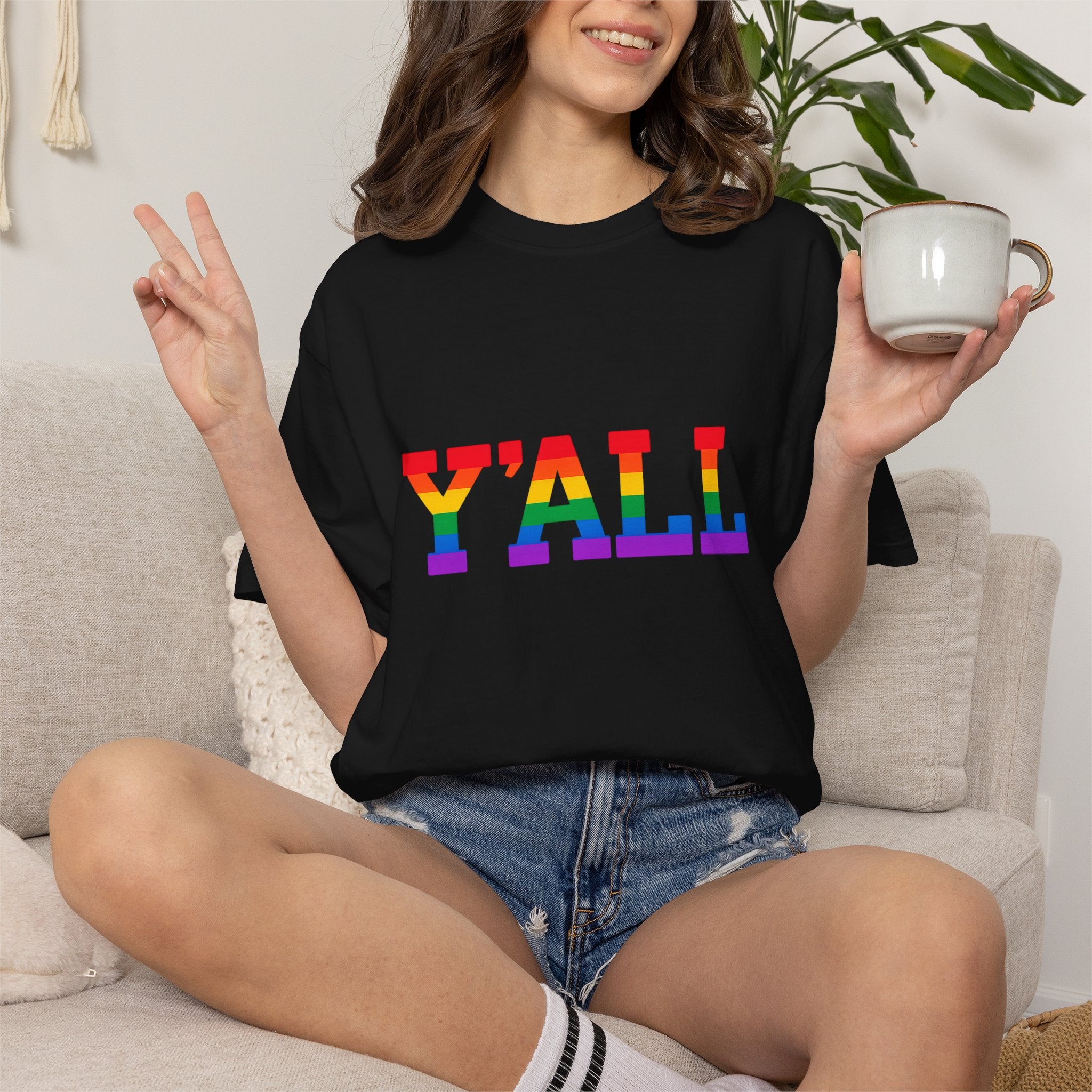 Y'ALL Rainbow Pride Comfort Colors T-Shirt