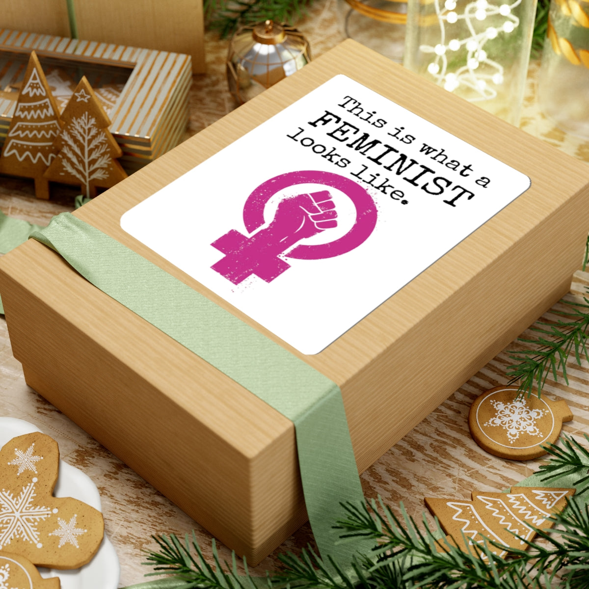 Feminist Symbol Kiss-Cut Sticker — "This is what a FEMINIST looks like."