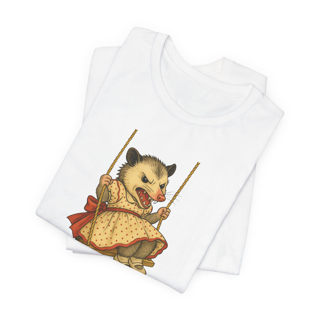 Graphic Tee — Vintage style Possum on Swing with "Do I look like a fucking people person?"