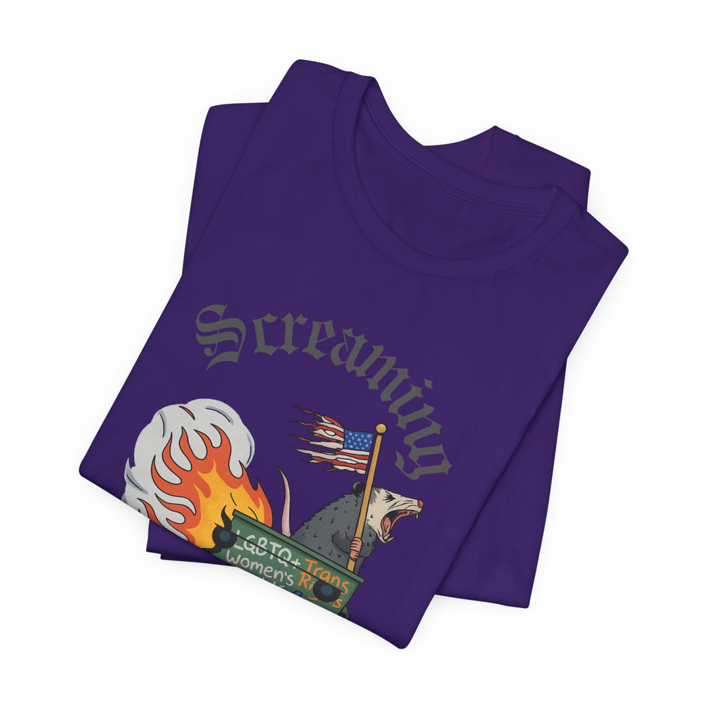 DEI Ride or Die - Screaming Possum Dumpster Fire Ride T-Shirt