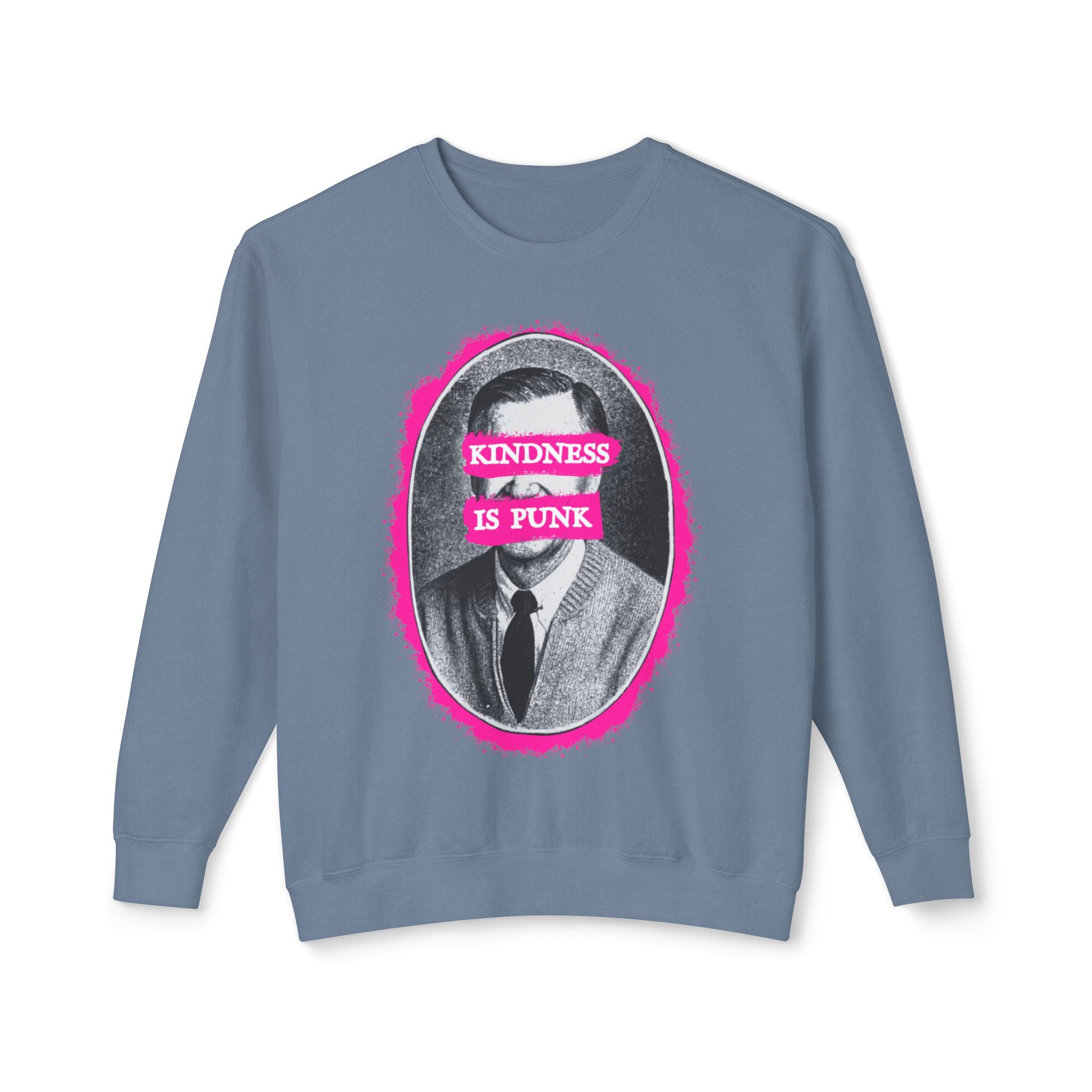 Mr Roger's "Kindness Is Punk" Comfort Colors Crewneck Sweatshirt — Lightweight
