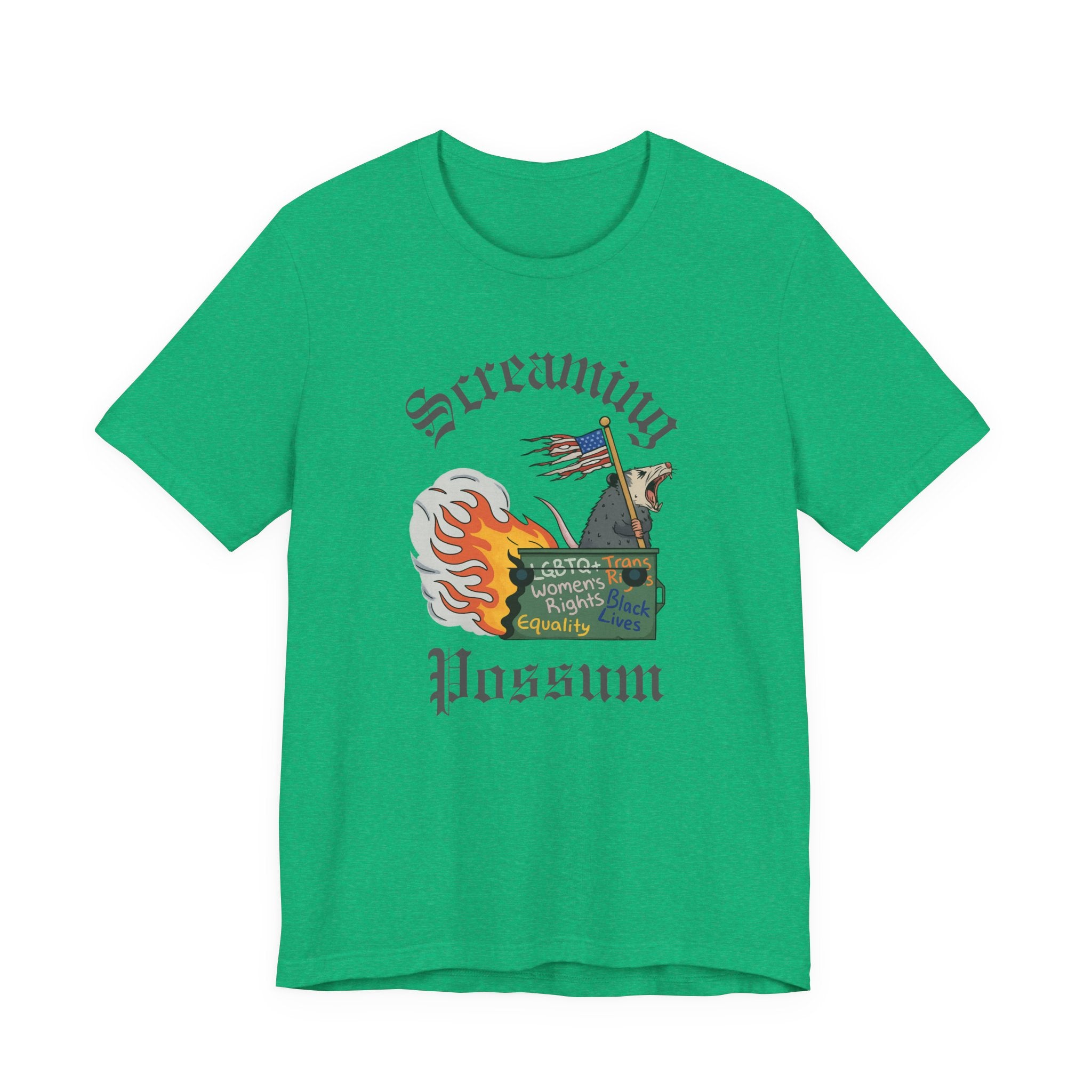 DEI Ride or Die - Screaming Possum Dumpster Fire Ride T-Shirt