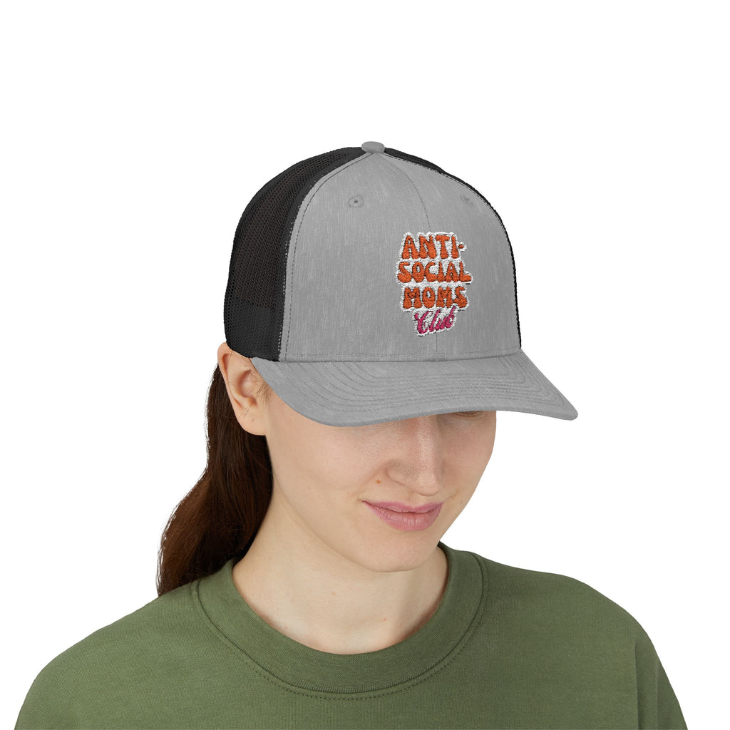Anti-Social Mom's Club Embroidered Snapback Trucker Cap
