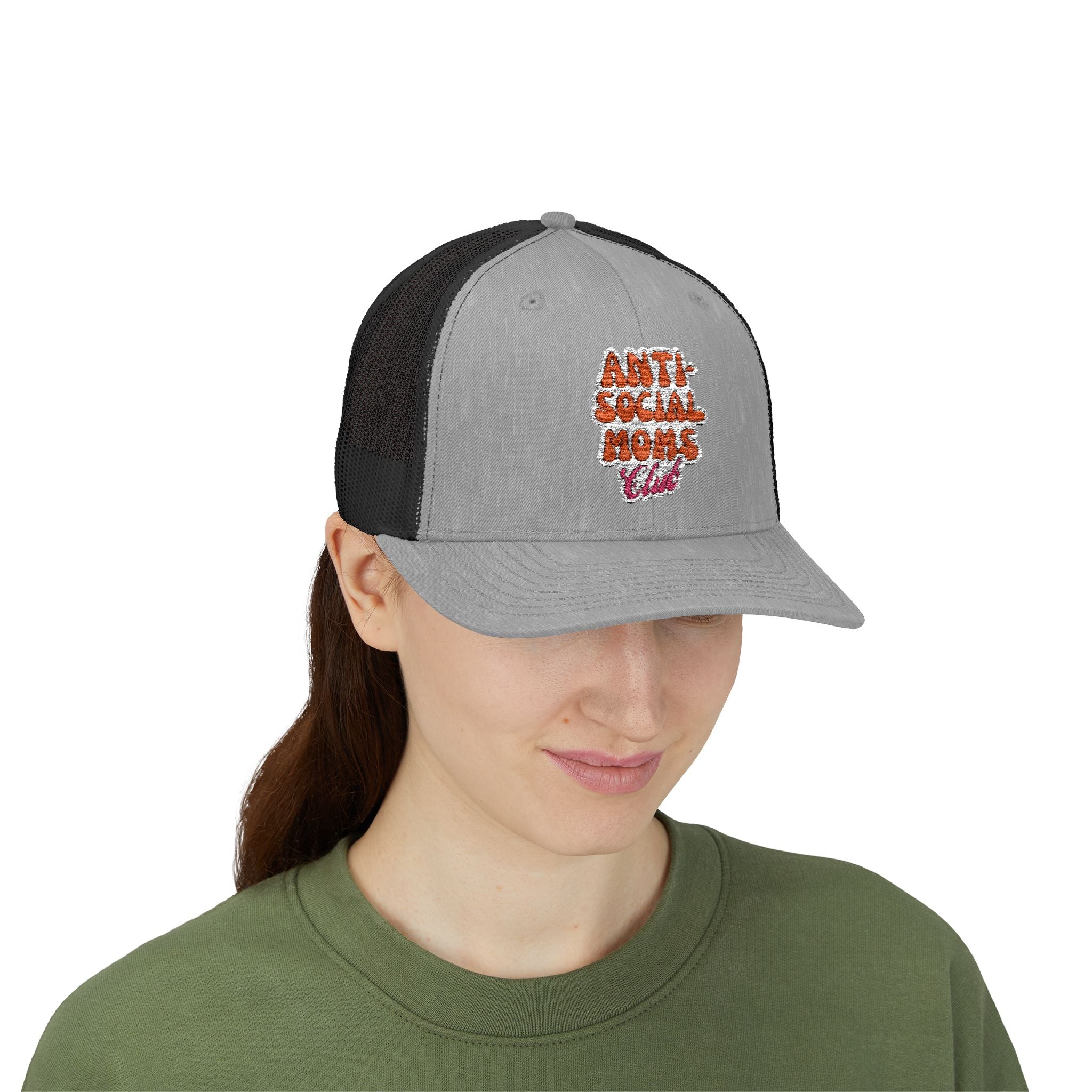 Anti-Social Mom's Club Embroidered Snapback Trucker Cap