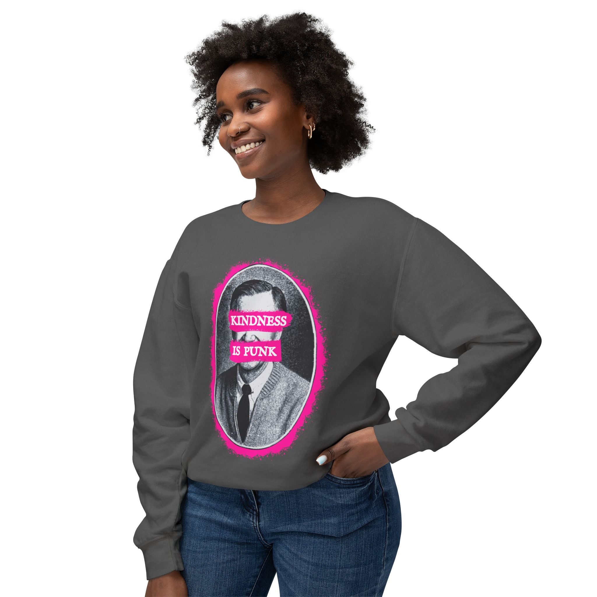 Mr Roger's "Kindness Is Punk" Comfort Colors Crewneck Sweatshirt — Lightweight