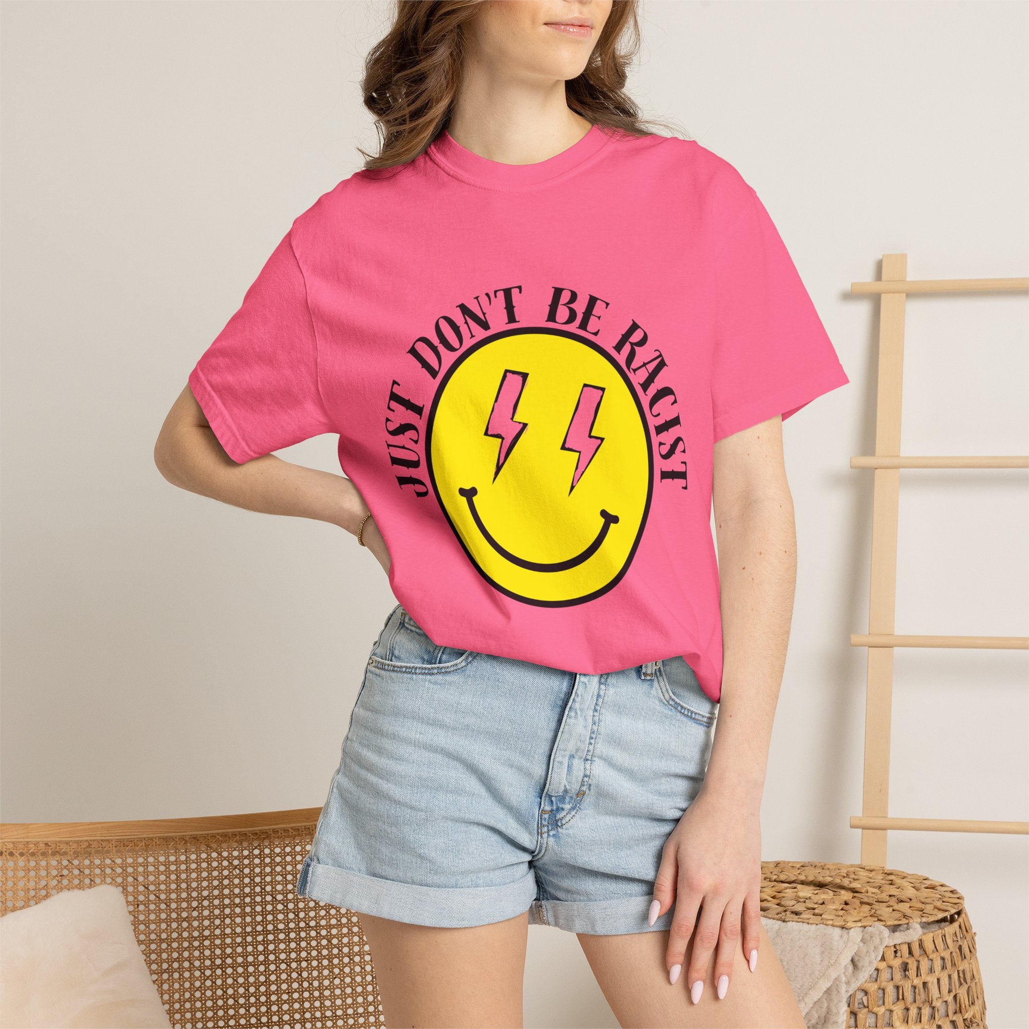 Just Don't Be Racist Smiley Comfort Colors T-Shirt