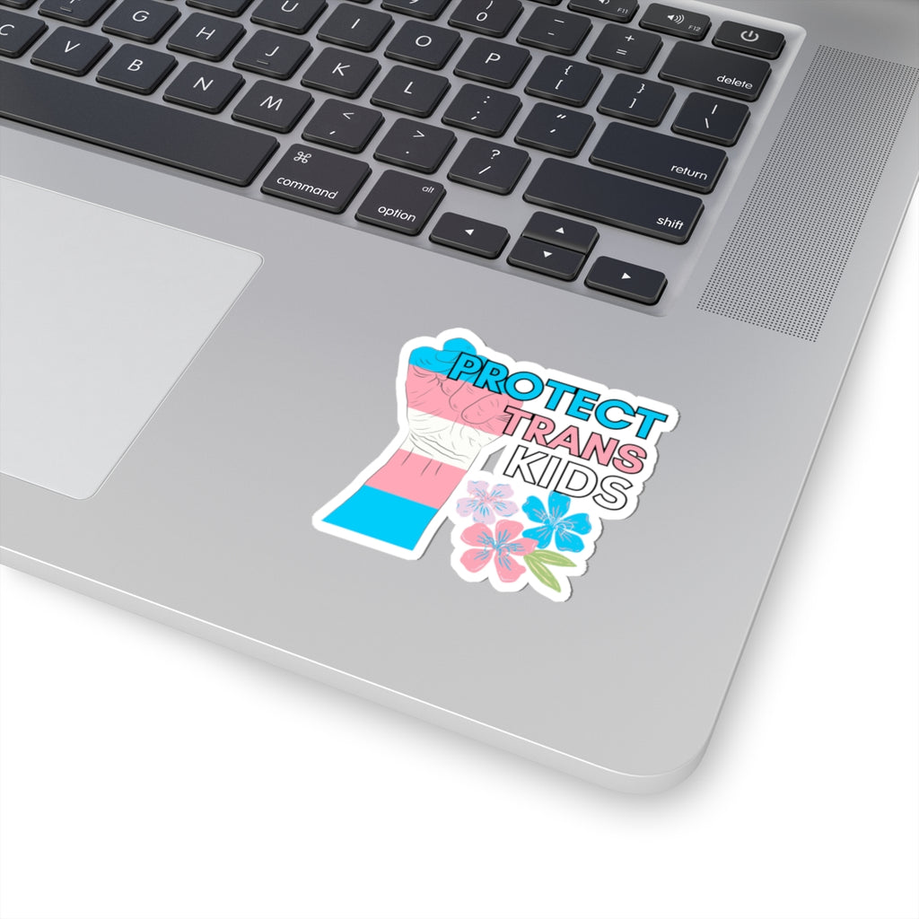 Protect Trans Kids Stickers, LGBTQ+ Advocacy Decals, Laptop Stickers, Flower Design Stickers, Pride Accessories