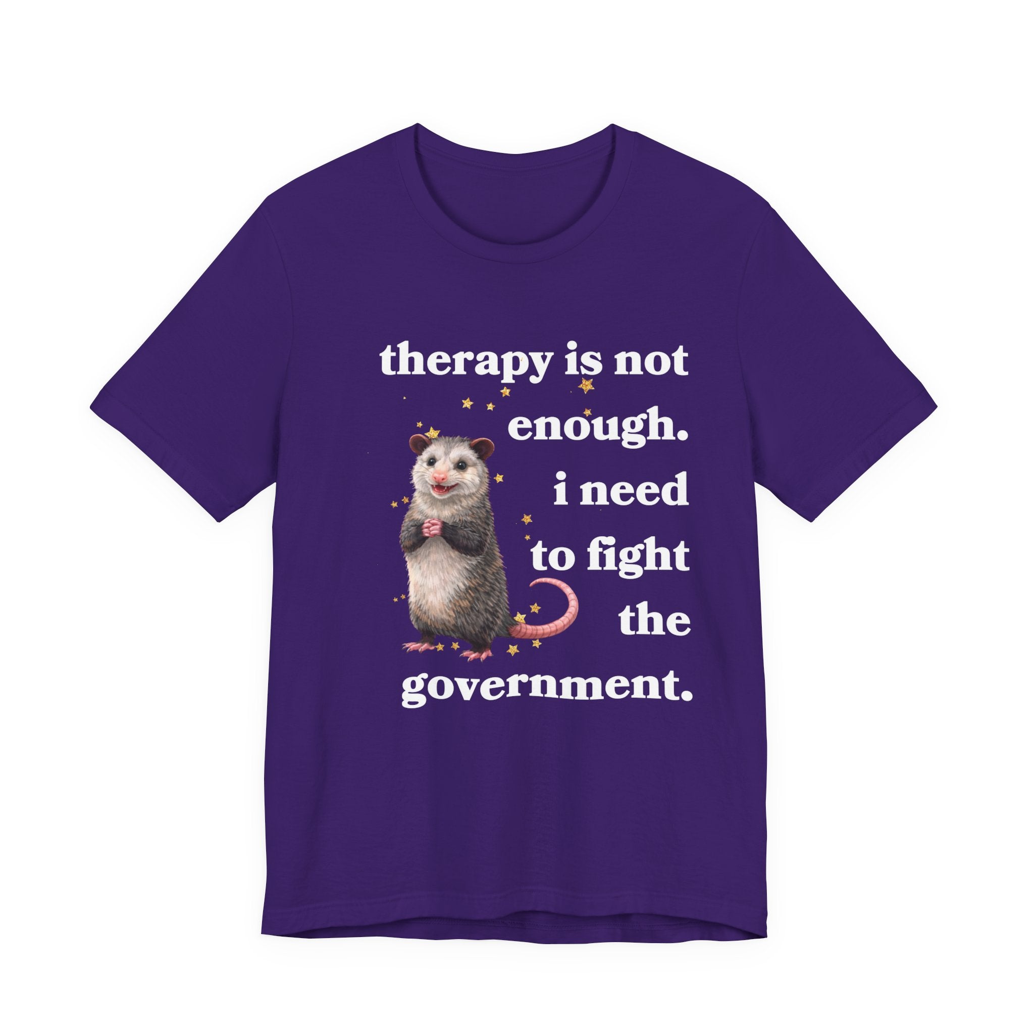 therapy is not enough. i need to fight the government Bella + Canvas T-shirt