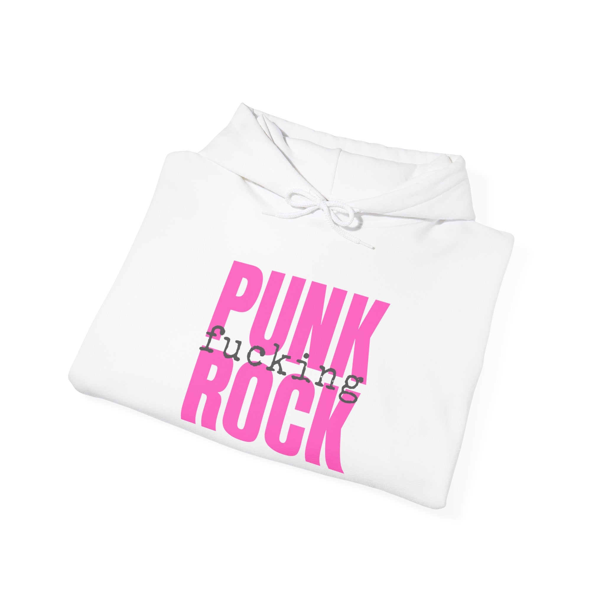 Pink Rock Hoodie — Bold Pink 'PUNK ROCK' Graphic Sweatshirt