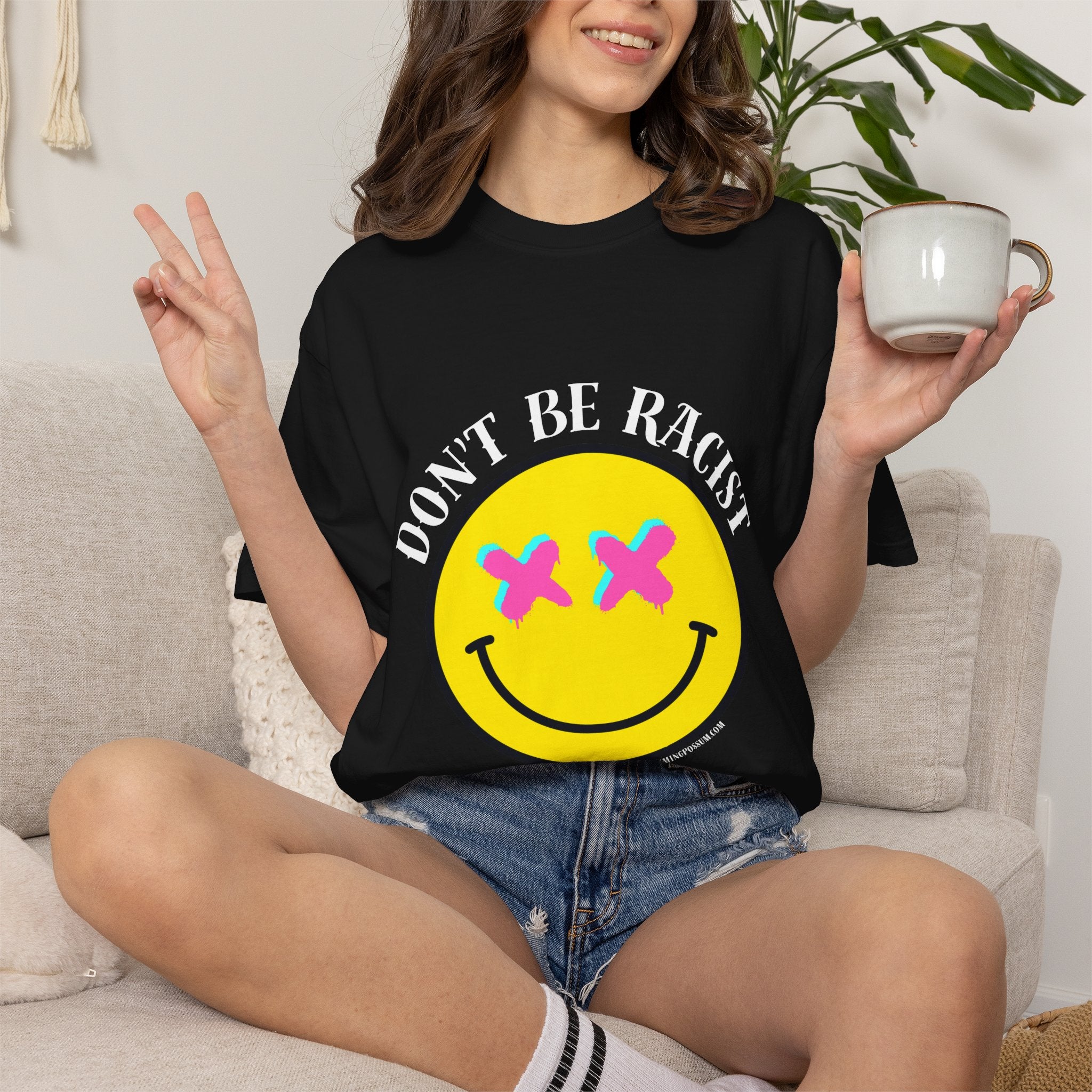 Don't Be Racist Mr. Smiley Comfort Colors T-Shirt
