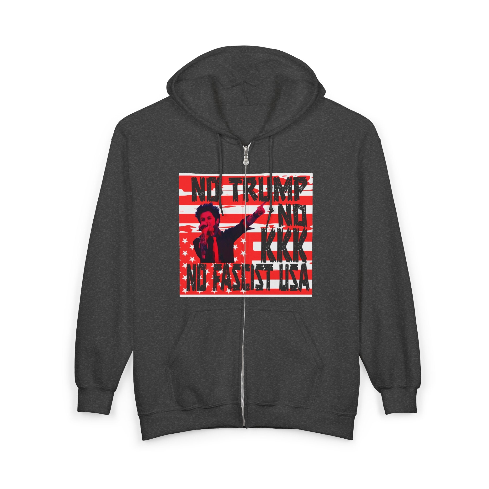 Green Day Zip Up Hoodie Sweatshirt, Anti Trump, Anti KKK, Unisex Full Zip Hoodie, Political Activist Jacket, Protest Apparel