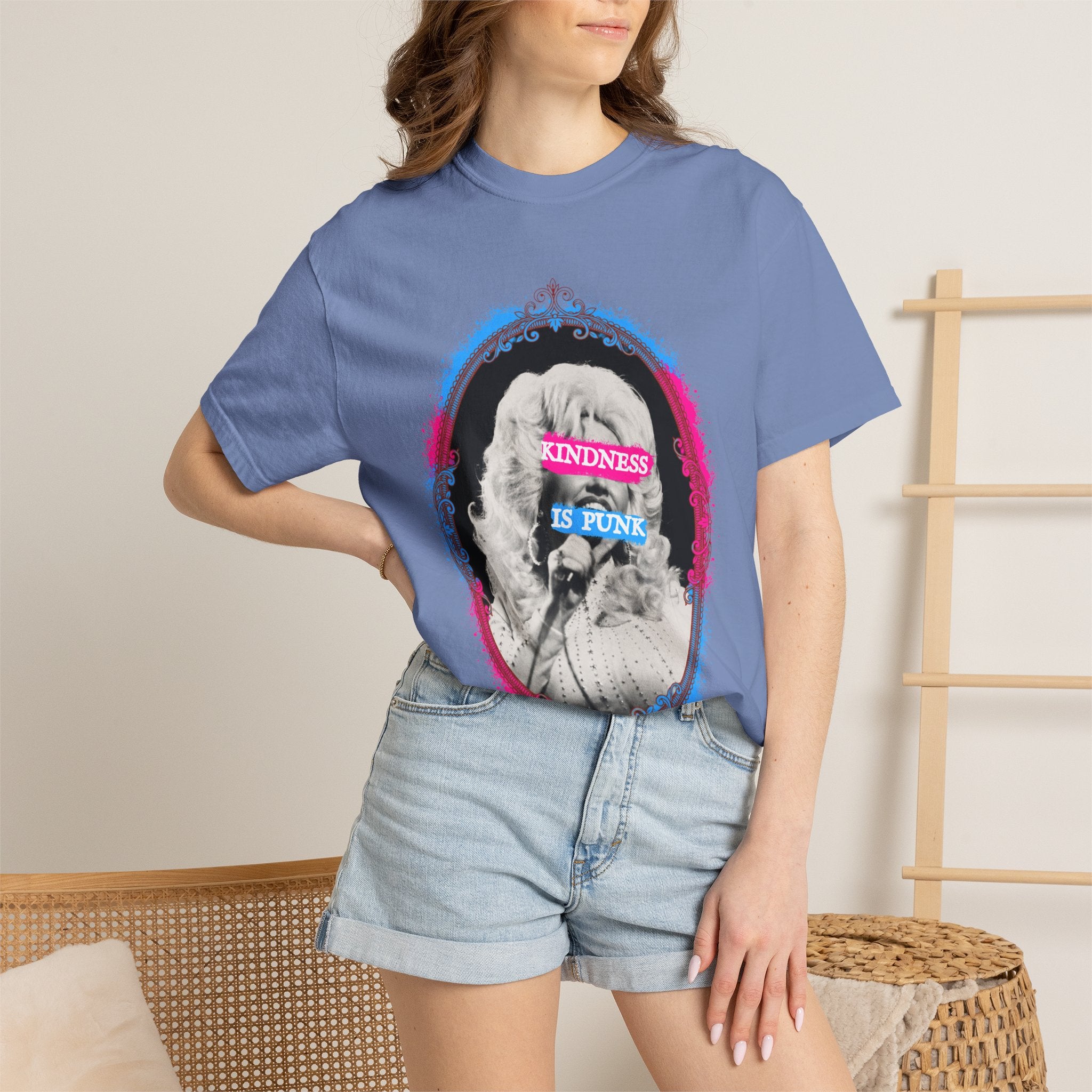 Kindness Is Punk Dolly Comfort Colors T-ShirtT-Shirt — Retro Punk Graphic Tee