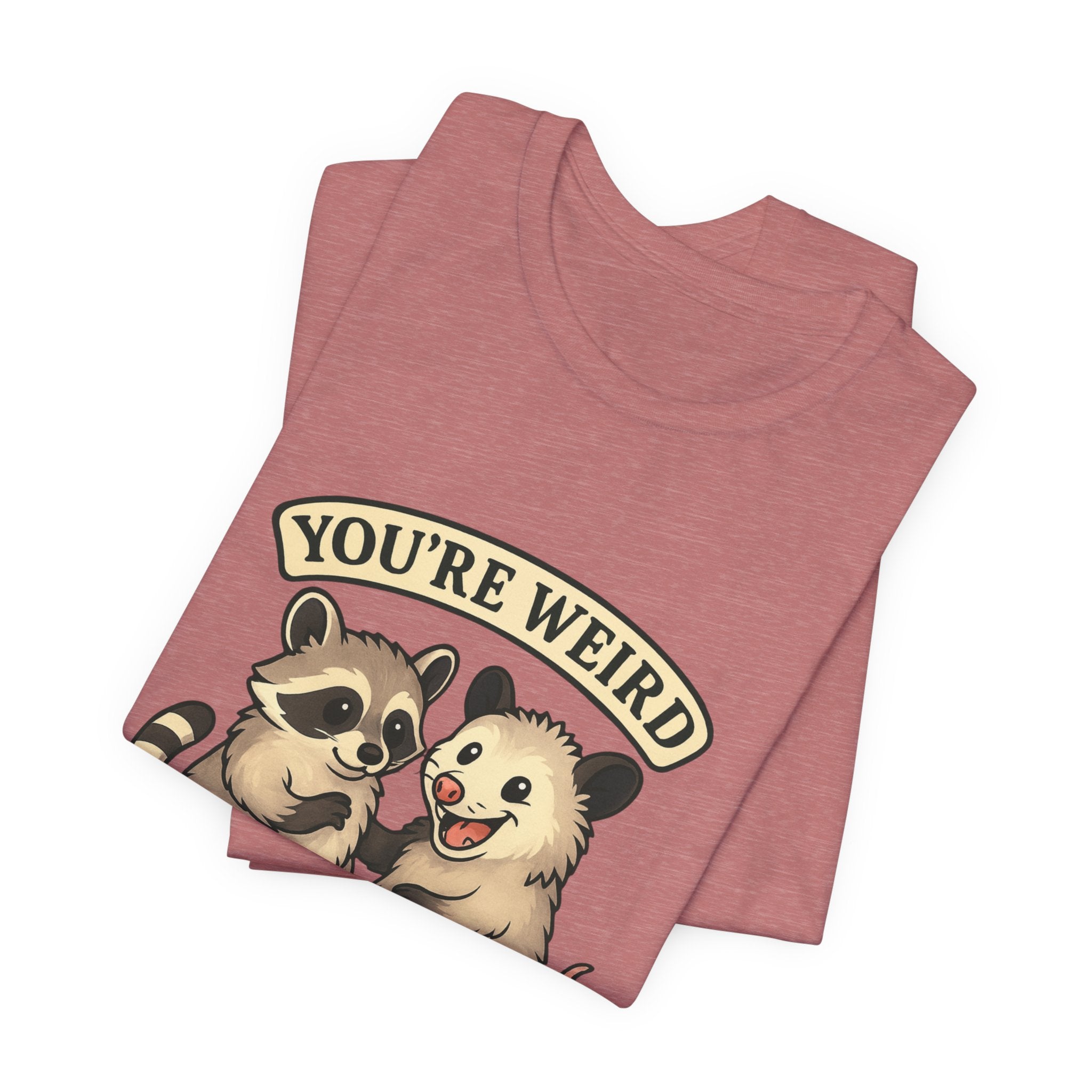 You're Weird I'll Keep You Tee — Cute Raccoon & Opossum Friendship Graphic T-Shirt from Screaming Possum
