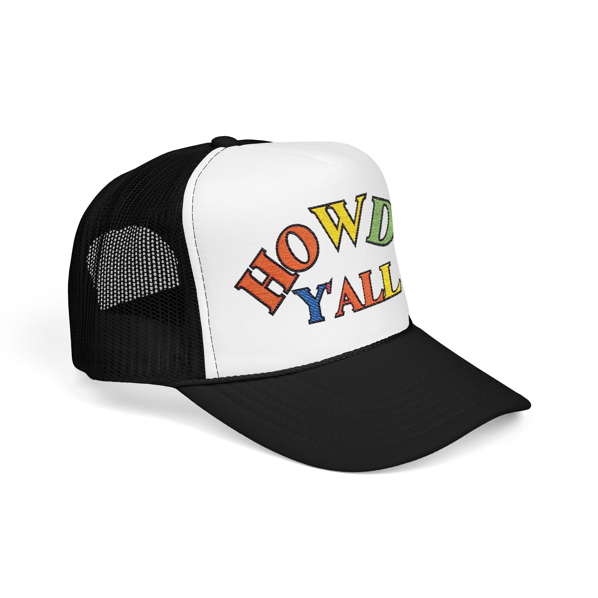 Howdy Y'all Rainbow Trucker Hat, Embroidery, Southern Manners, Y'all Means All, Pride Cap, LGBTQ Gift, Pride Parade Hat