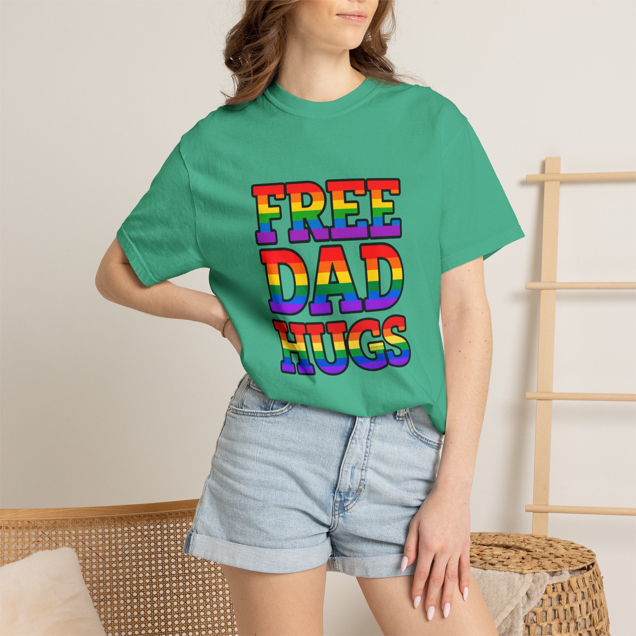 Free Dad Hugs Rainbow Pride Comfort Colors T-Shirt