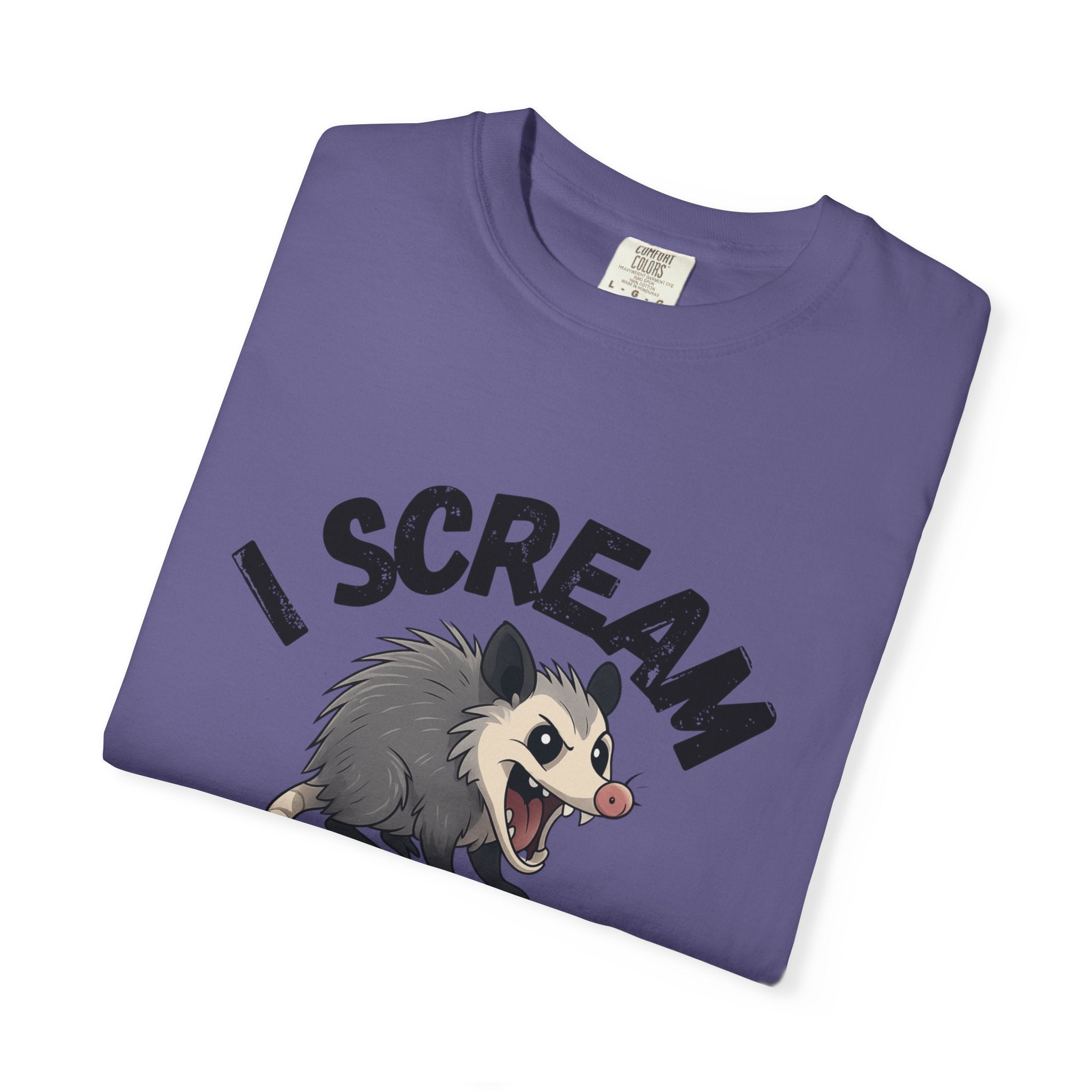 I Scream Because I Care Screaming Possum T-Shirt — Funny Wildlife Rescue Tee